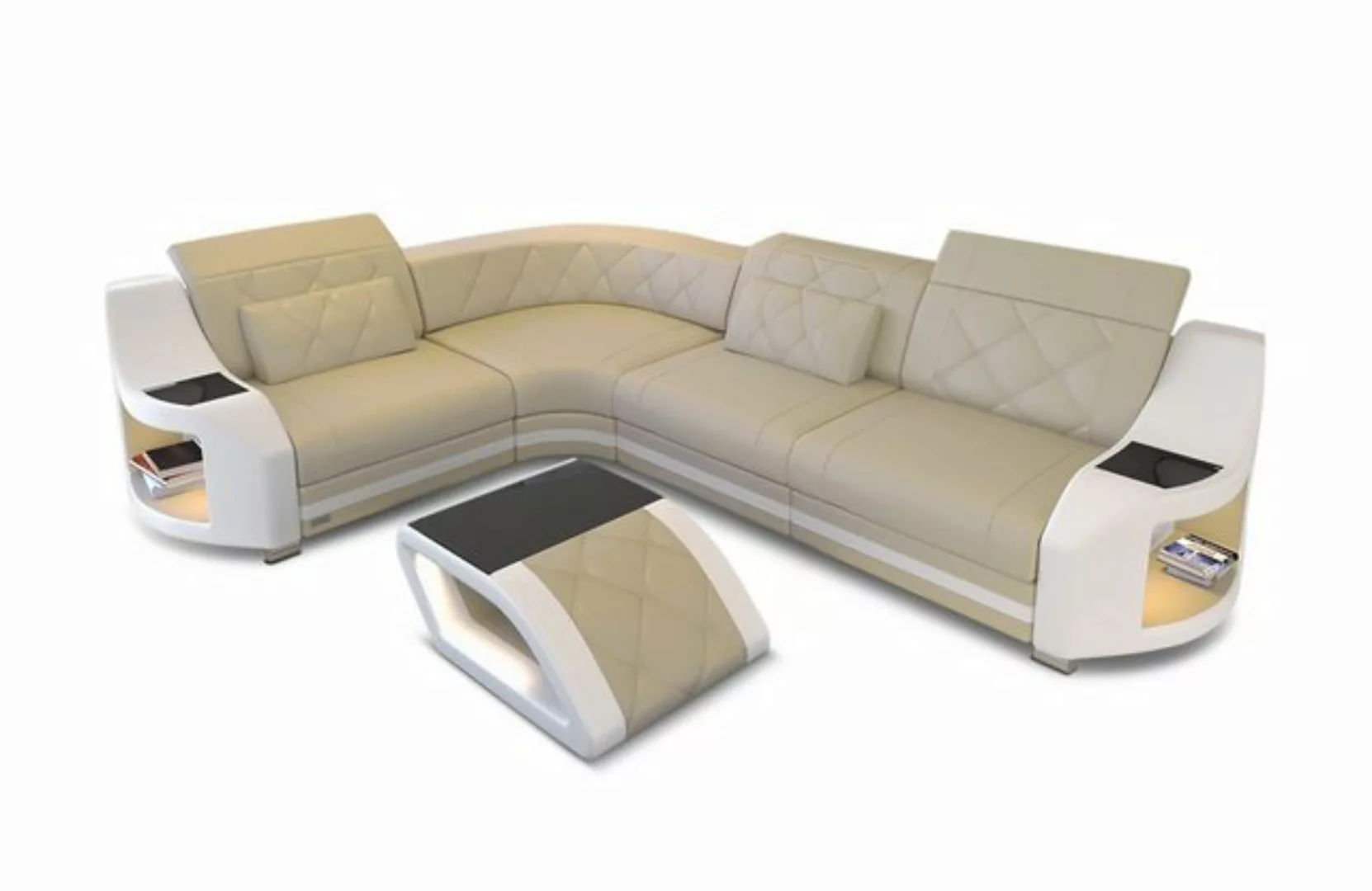 Sofa Dreams Ecksofa Leder Ledercouch Sofa Genua L Form Ledersofa, Couch, mi günstig online kaufen