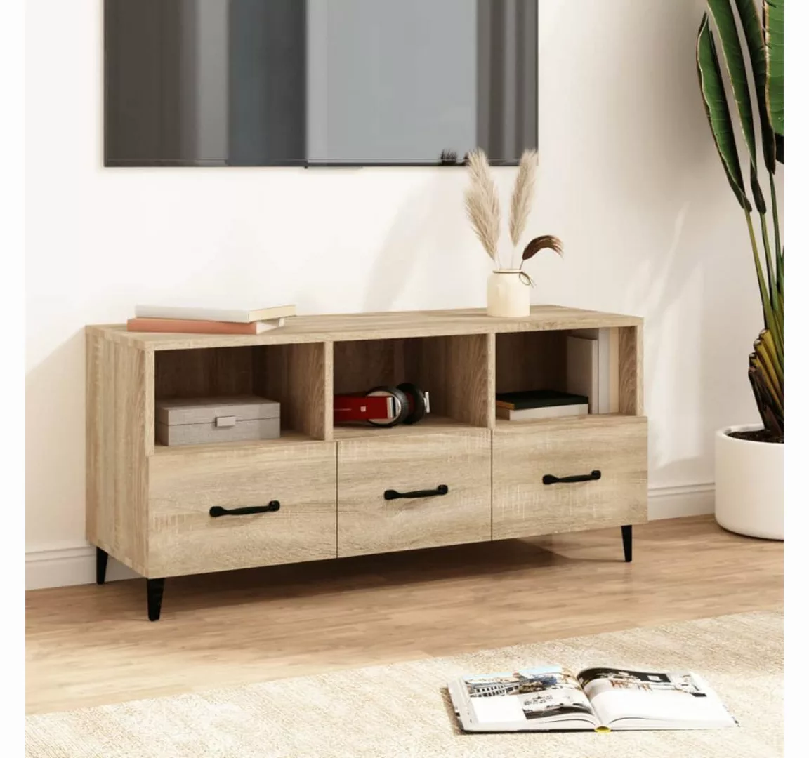 vidaXL TV-Schrank TV-Schrank Sonoma-Eiche 102x35x50 cm Holzwerkstoff (1-St) günstig online kaufen