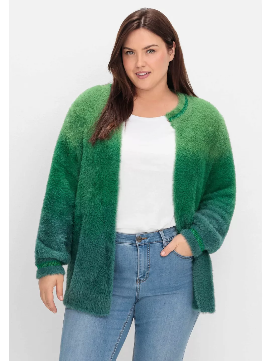 sheego by Joe Browns Strickjacke "Große Größen", im Farbverlauf, aus Flausc günstig online kaufen