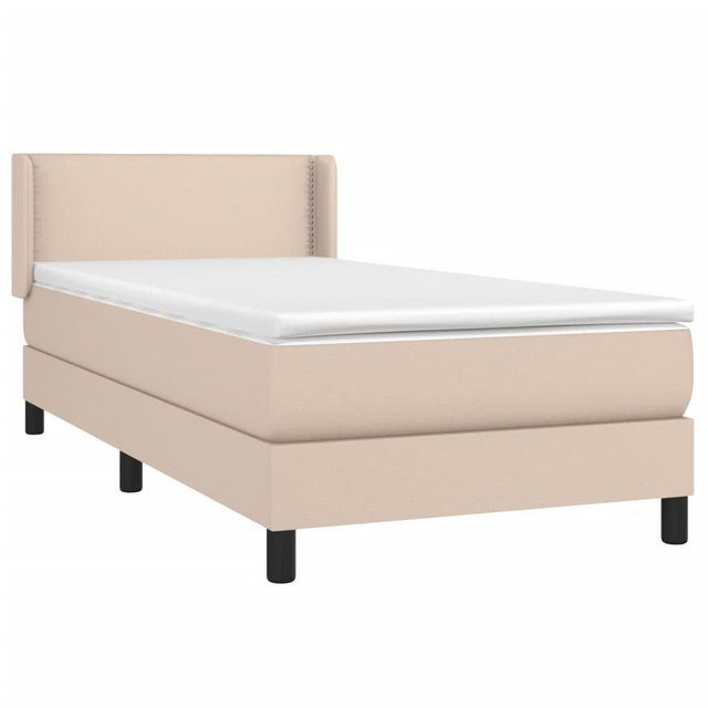 vidaXL Bett Boxspringbett mit Matratze Cappuccino-Braun 80x200cm Kunstleder günstig online kaufen