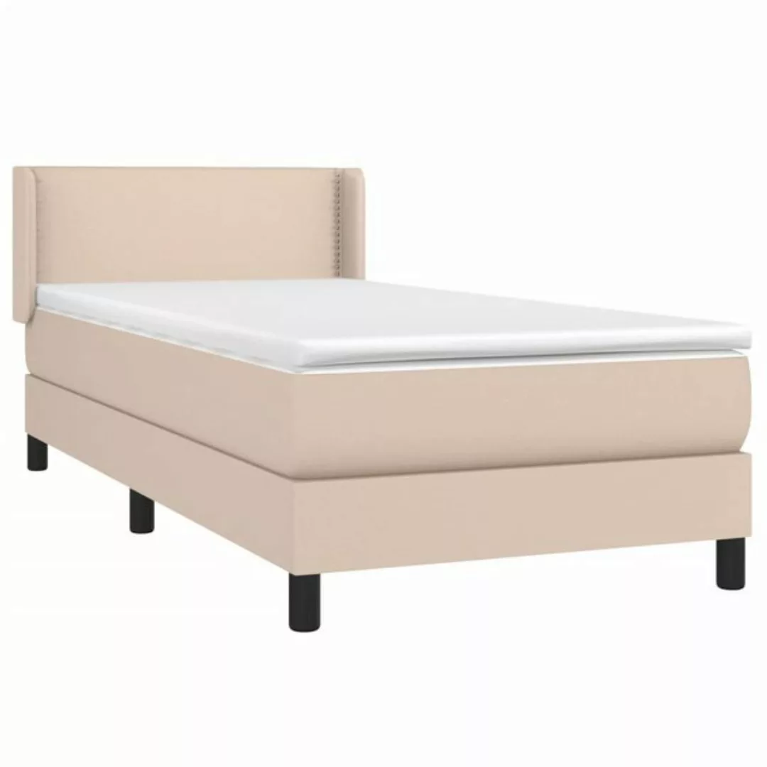 vidaXL Bett Boxspringbett mit Matratze Cappuccino-Braun 80x200cm Kunstleder günstig online kaufen