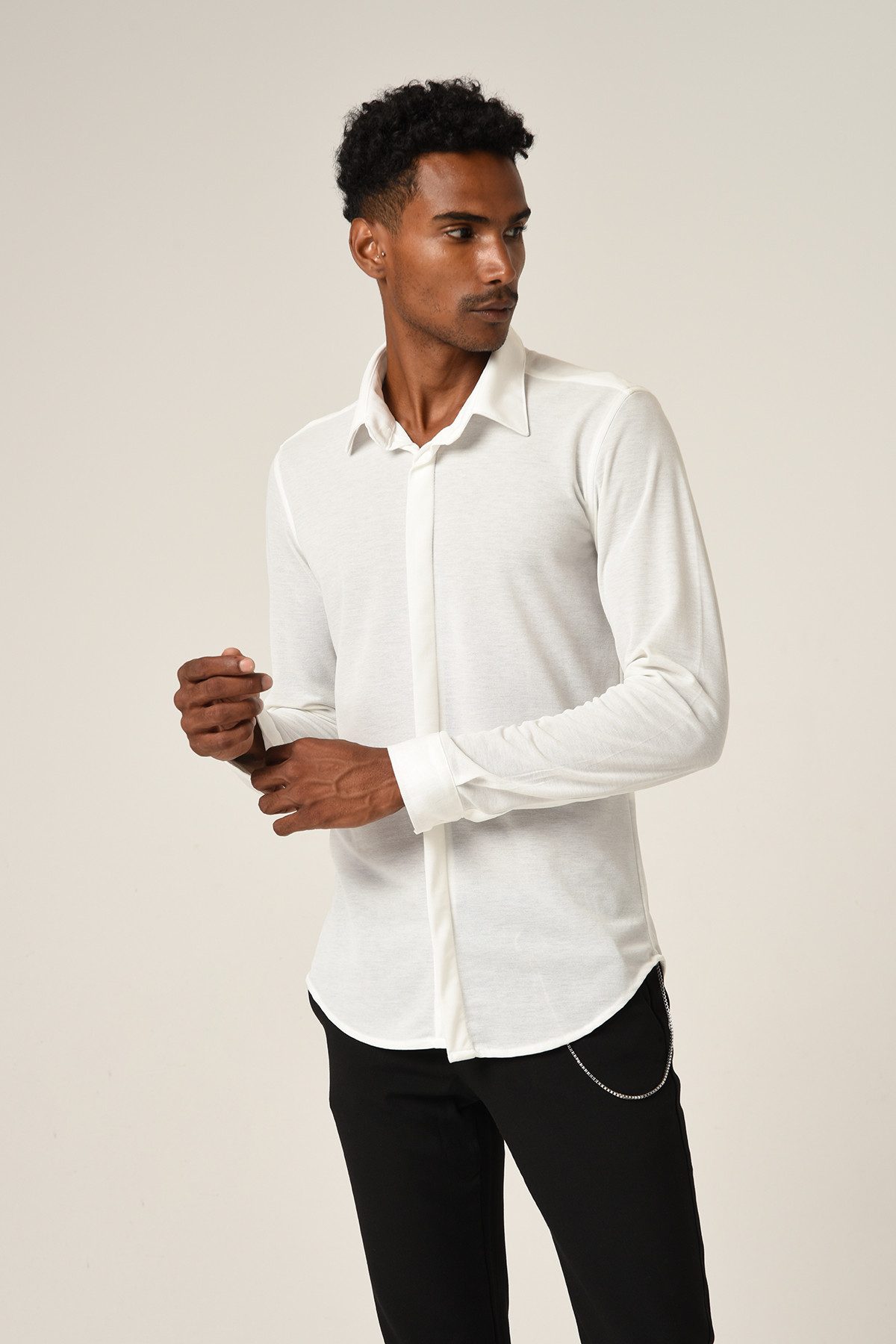 Antioch  Hemdbluse Slim Fit Shirt Hidden Button Long Sleeve günstig online kaufen