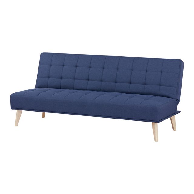 en.casa Schlafsofa, »Pukkila« 3-Sitzer Sofa mit Bettfunktion Textil Dunkelb günstig online kaufen