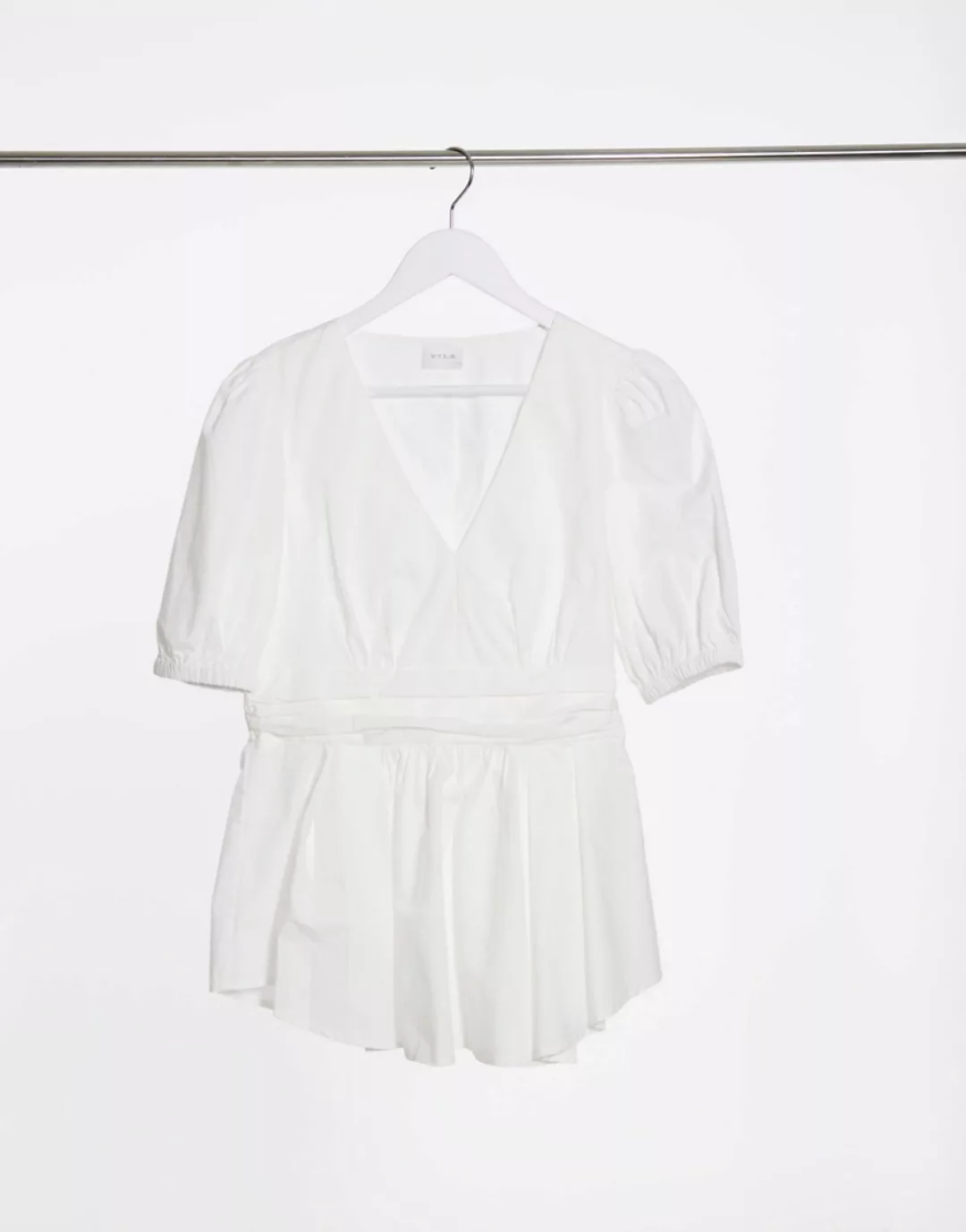 Vila – Popelin-Bluse in Weiß günstig online kaufen