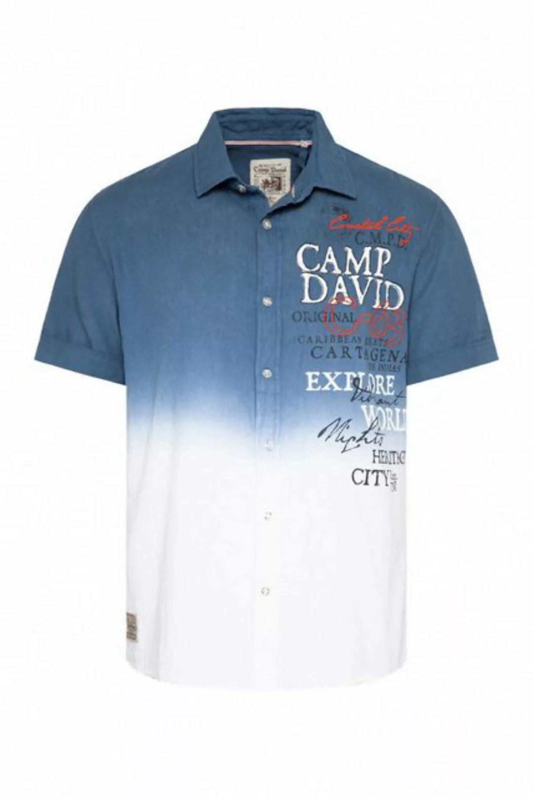 CAMP DAVID Kurzarmhemd mit Turn-Up-Ärmel günstig online kaufen