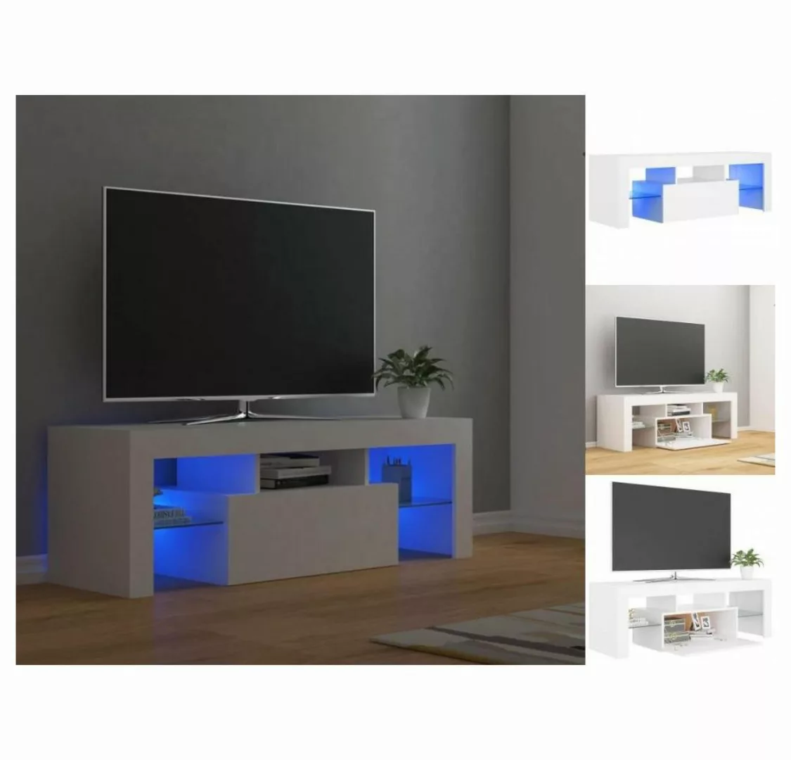 vidaXL TV-Schrank TV-Schrank mit LED-Leuchten Weiß 120x35x40 cm Lowboard günstig online kaufen