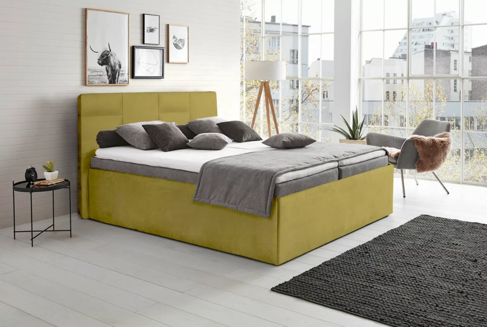 Halmon Schlafkomfort Betten Polsterbett Damas (Seitenhöhe 32cm, Ohne Matrat günstig online kaufen