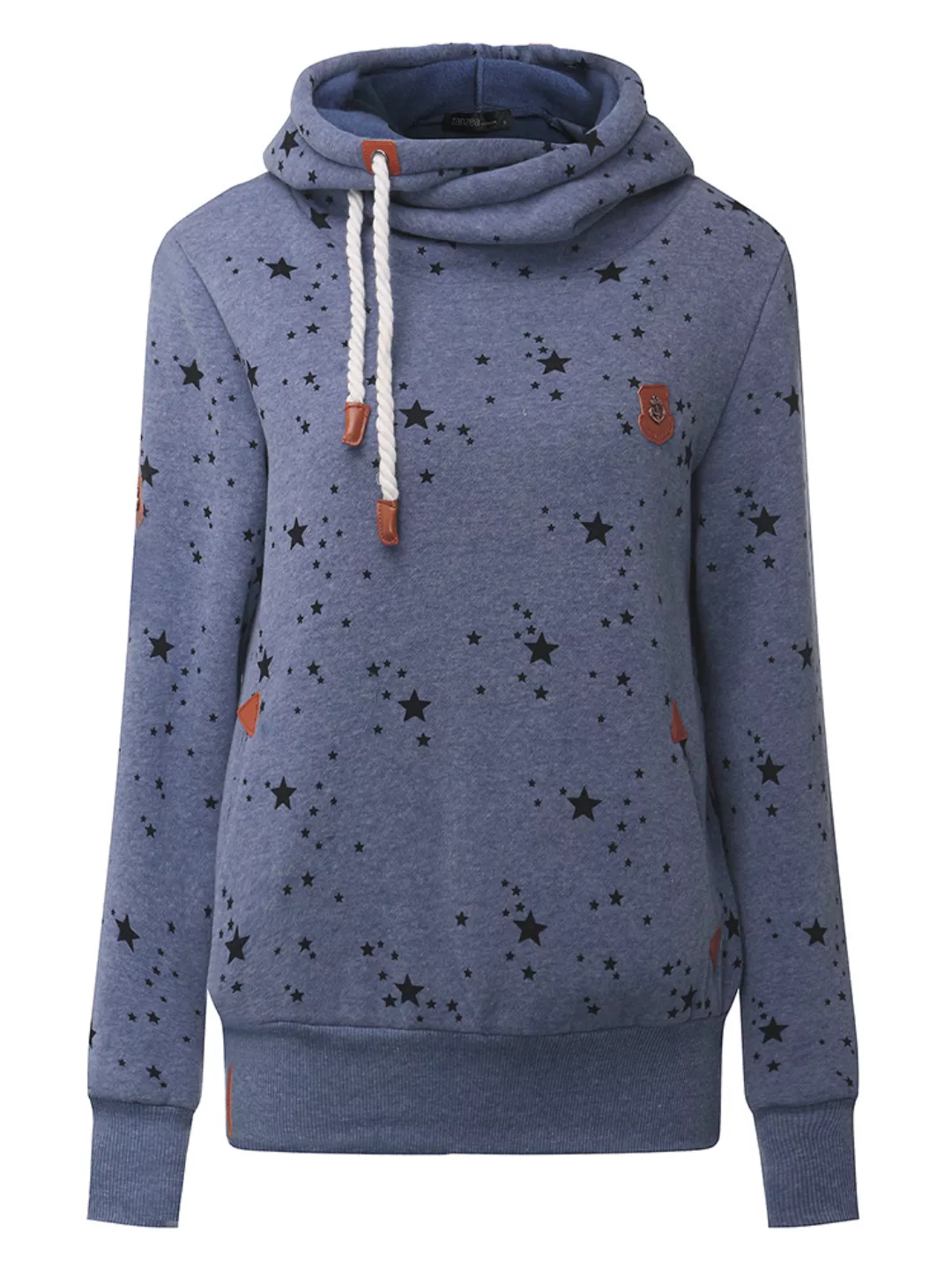 Casual Star Printed Langarmtaschen Hoodie Für Frauen günstig online kaufen