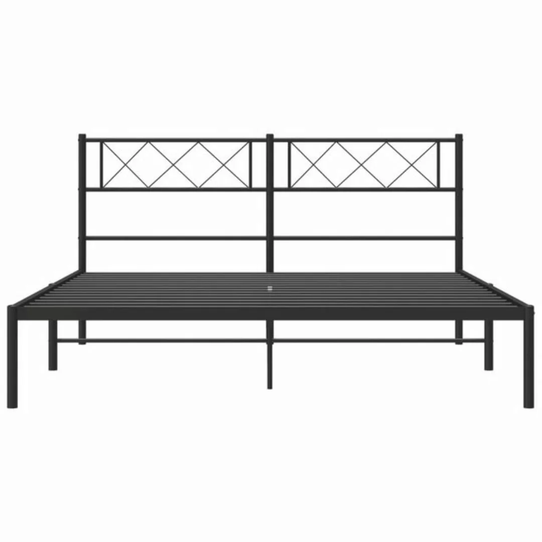 vidaXL Bettgestell Bettrahmen mit Kopfteil Metall Weiß 120x200 cm Bett Bett günstig online kaufen