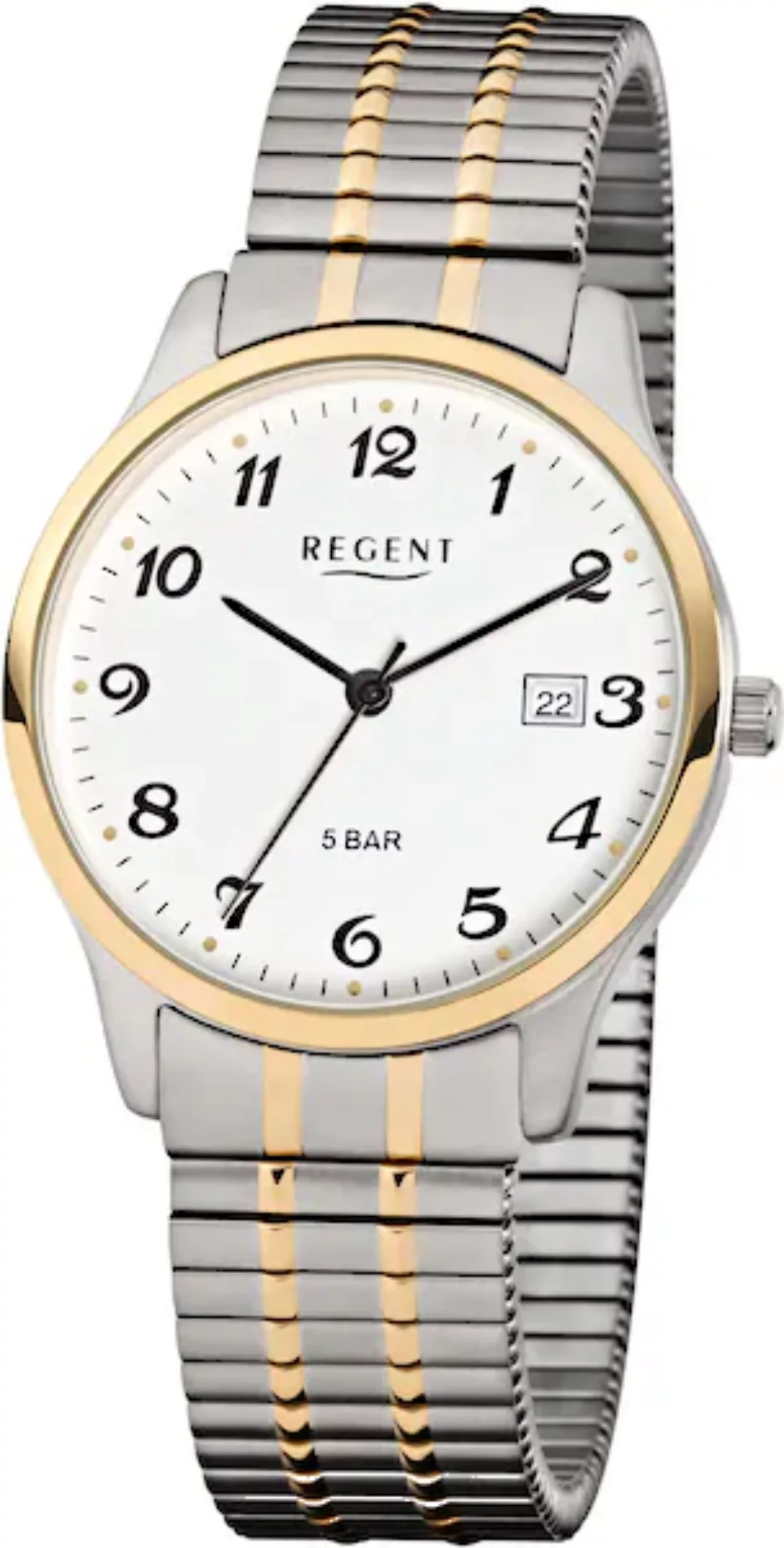 Regent Quarzuhr »1751.41.99, F877«, Armbanduhr, Herrenuhr, mit Zugband, Dat günstig online kaufen