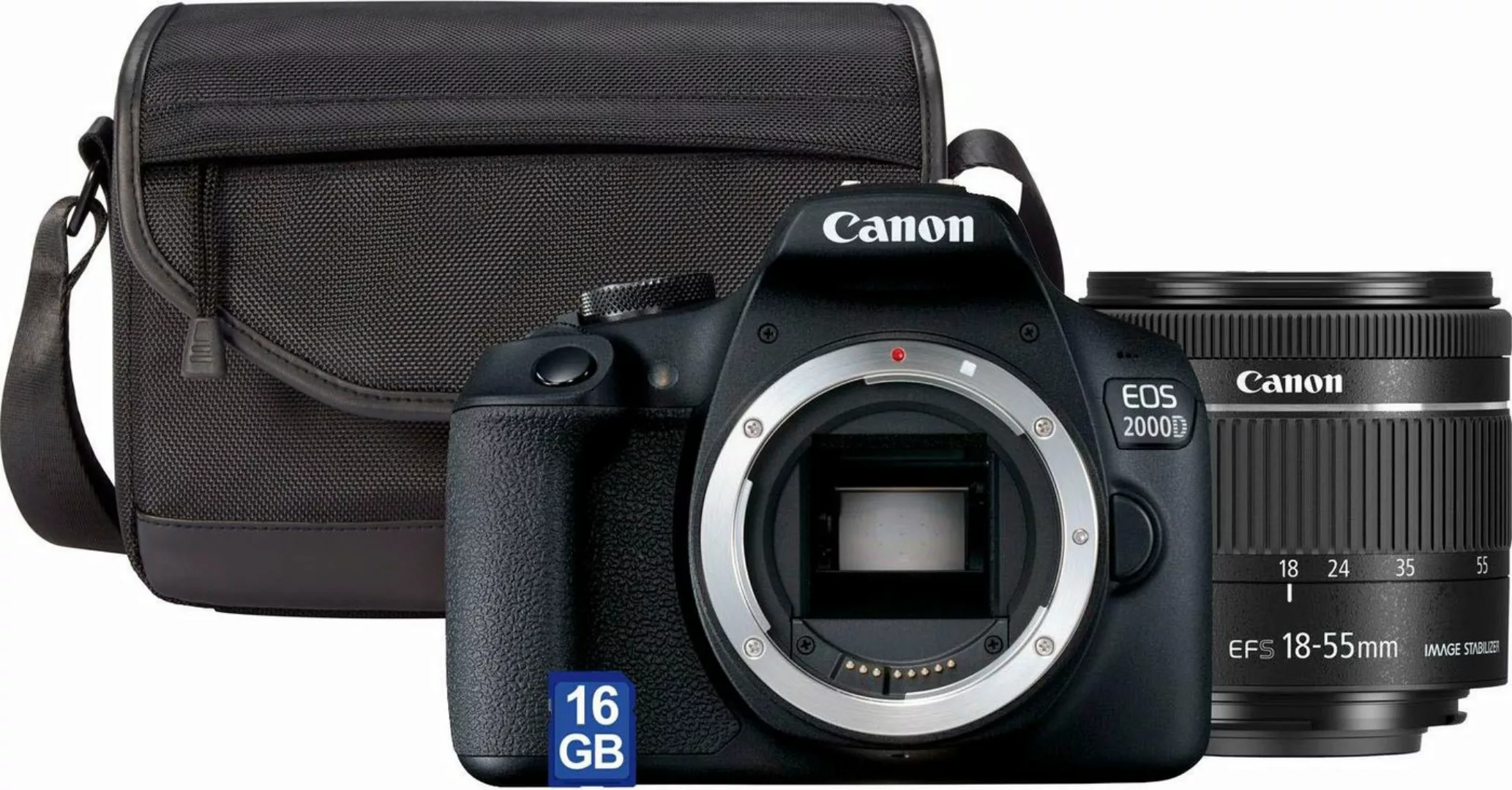 Canon EOS 2000D Kit Spiegelreflexkamera (EF-S 18-55 IS II, 24,1 MP, NFC, WL günstig online kaufen