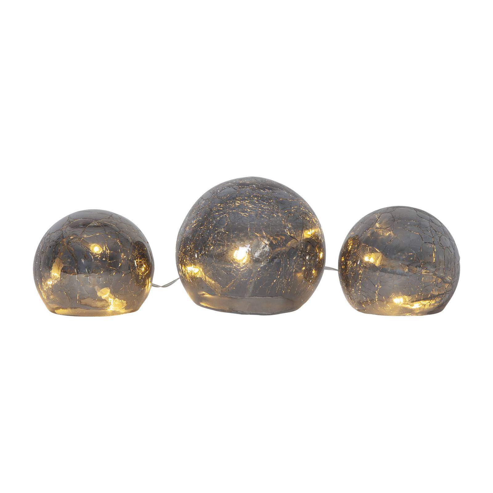LED-Dekorationsleuchte Triss aus Glas, grau günstig online kaufen