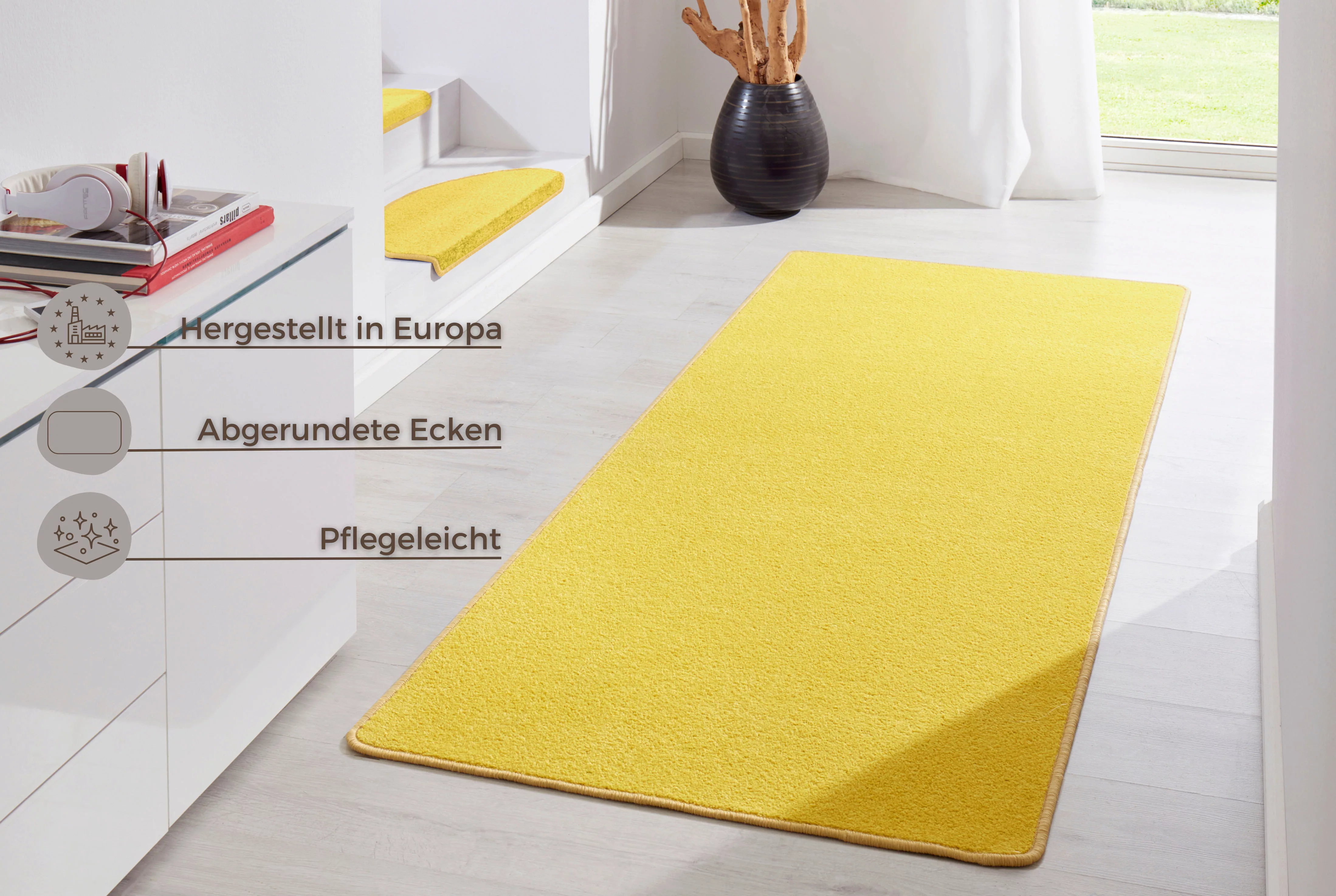 HANSE Home Teppich »Fancy«, rechteckig, 7 mm Höhe, Kurzflor, Läufer, uni, g günstig online kaufen