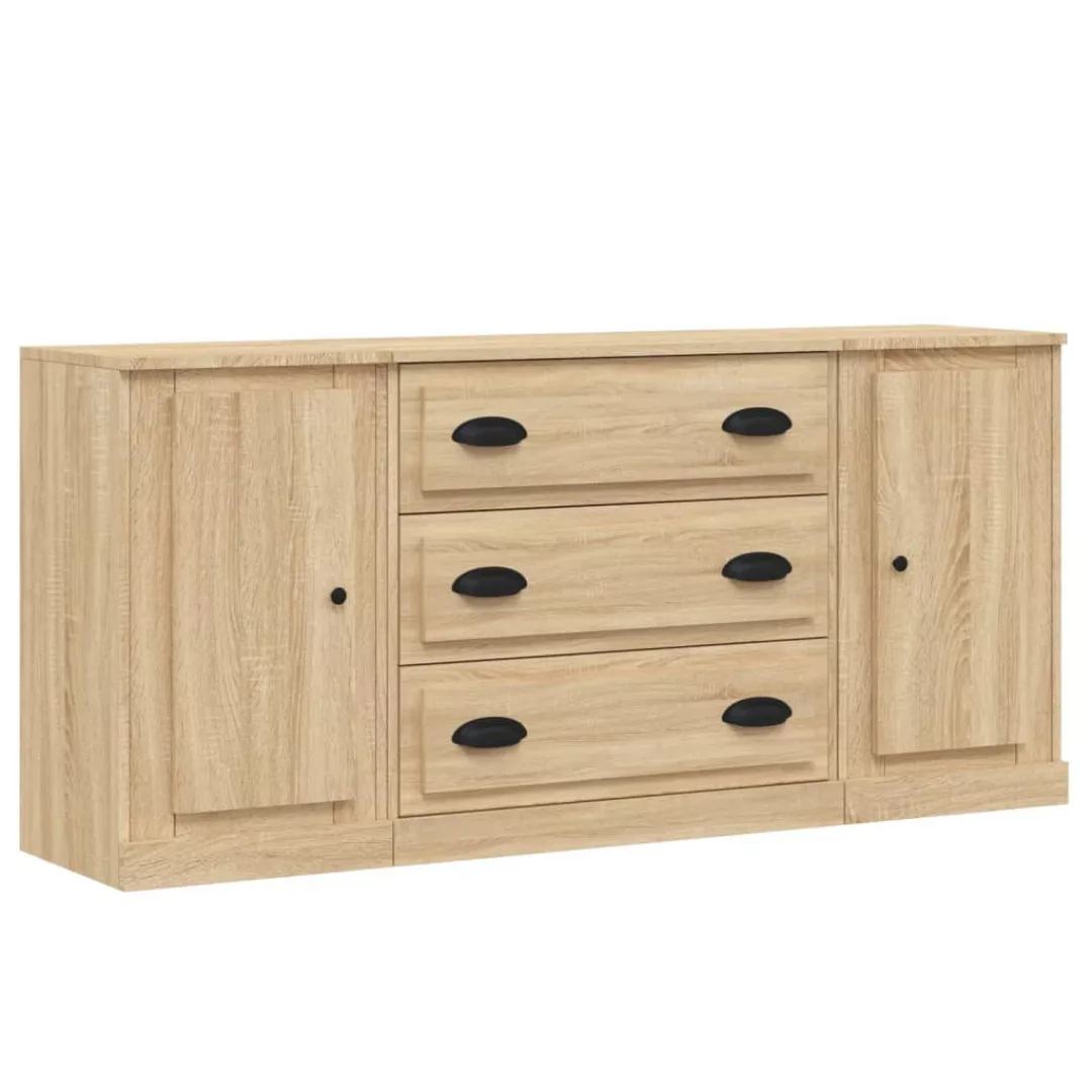 Vidaxl Sideboards 3 Stk. Sonoma-eiche Holzwerkstoff günstig online kaufen