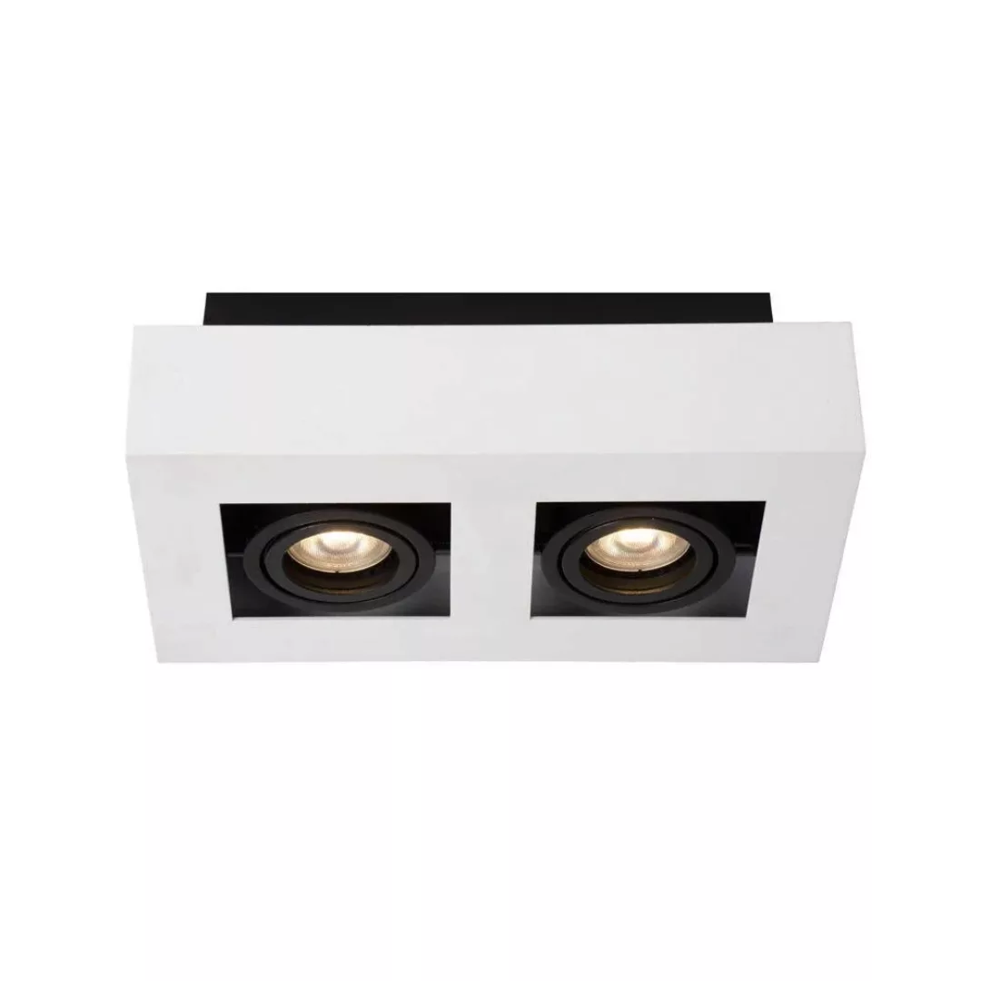 LED Deckenleuchte Xirax GU10 2x5W  in Weiß 2-flammig günstig online kaufen