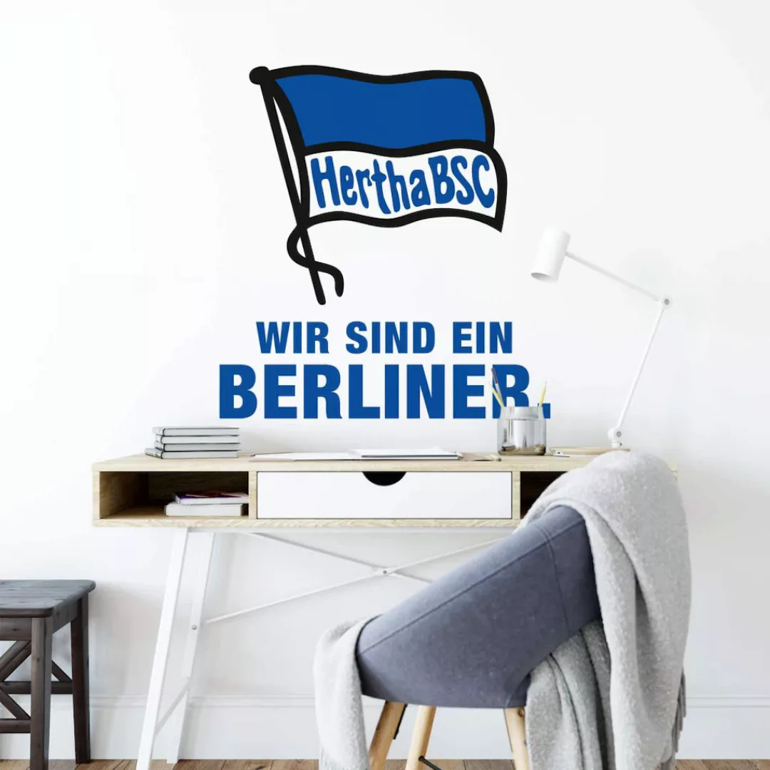 Wall-Art Wandtattoo »Hertha BSC Logo Schriftzug«, (1 St.), selbstklebend, e günstig online kaufen