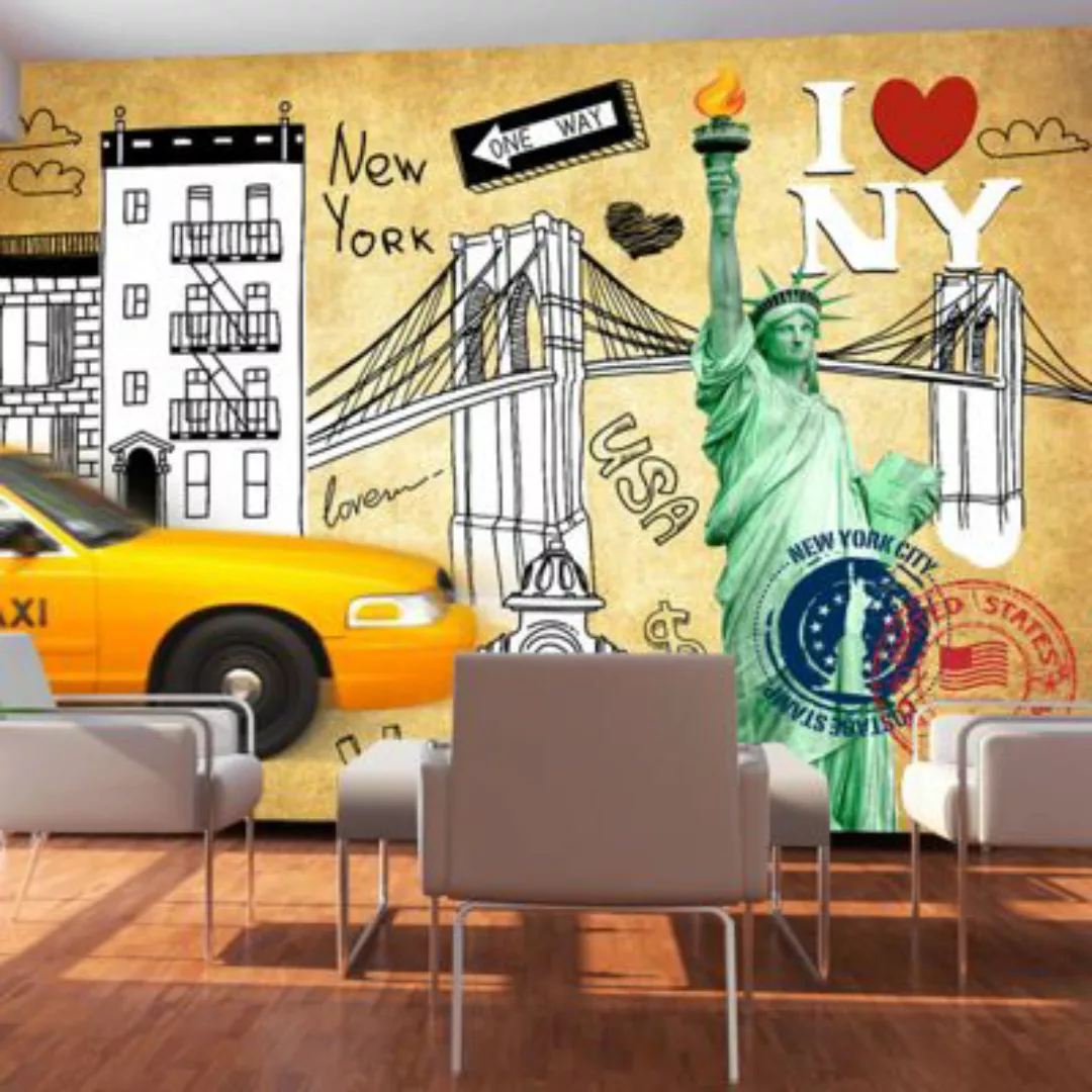 artgeist Fototapete One way - New York mehrfarbig Gr. 350 x 245 günstig online kaufen