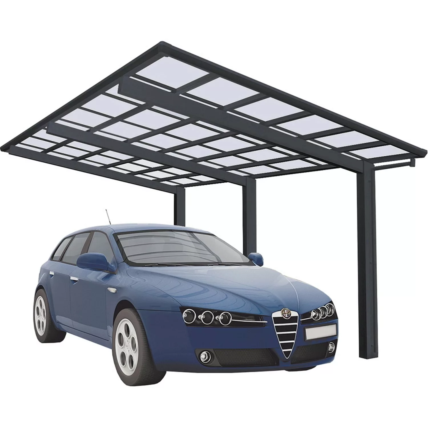 Ximax Alu Einzelcarport Linea Typ 110 Schwarz XL 302 x 495 cm Sonderfertigu günstig online kaufen