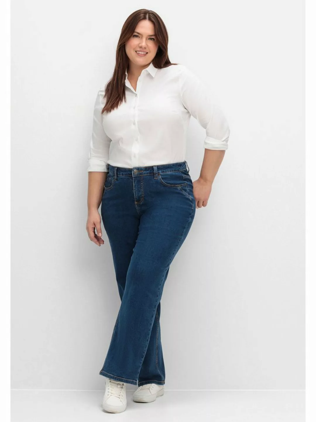 Sheego Weite Jeans "Große Größen", ELLA für kräftige Oberschenkel und Waden günstig online kaufen