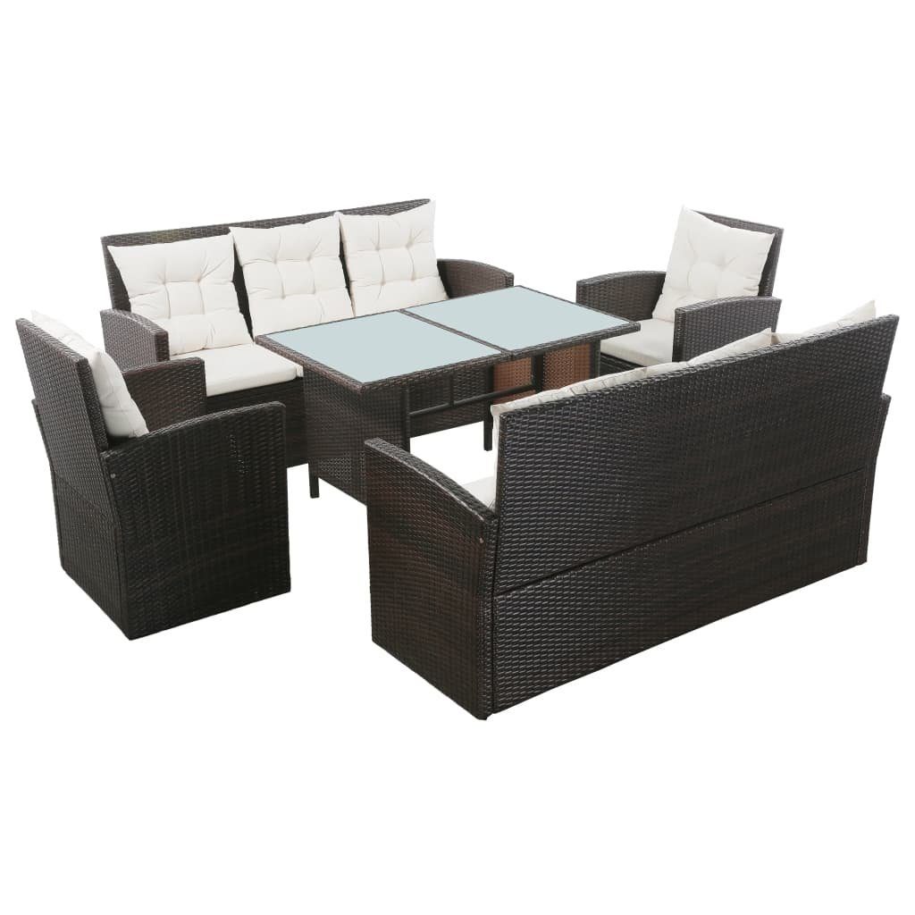 vidaXL Gartenlounge-Set 5-tlg. Garten-Lounge-Set mit Auflagen günstig online kaufen