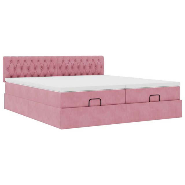 vidaXL Bett Ottoman-Bett mit Matratzen Rosa 180x200 cm Samt günstig online kaufen