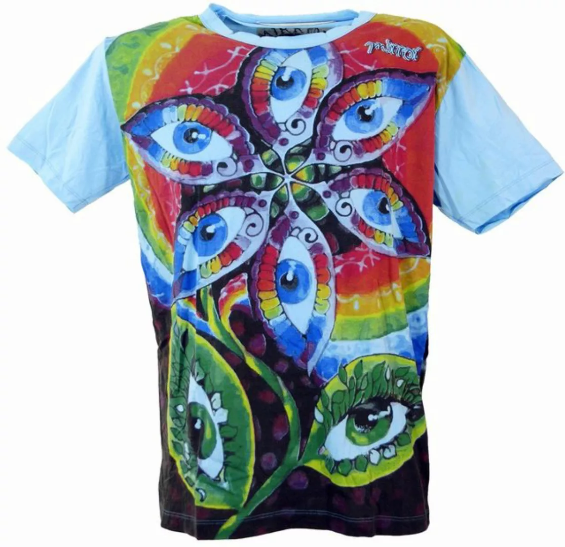 Guru-Shop T-Shirt Mirror T-Shirt - Drittes Auge hellblau Festival, alternat günstig online kaufen