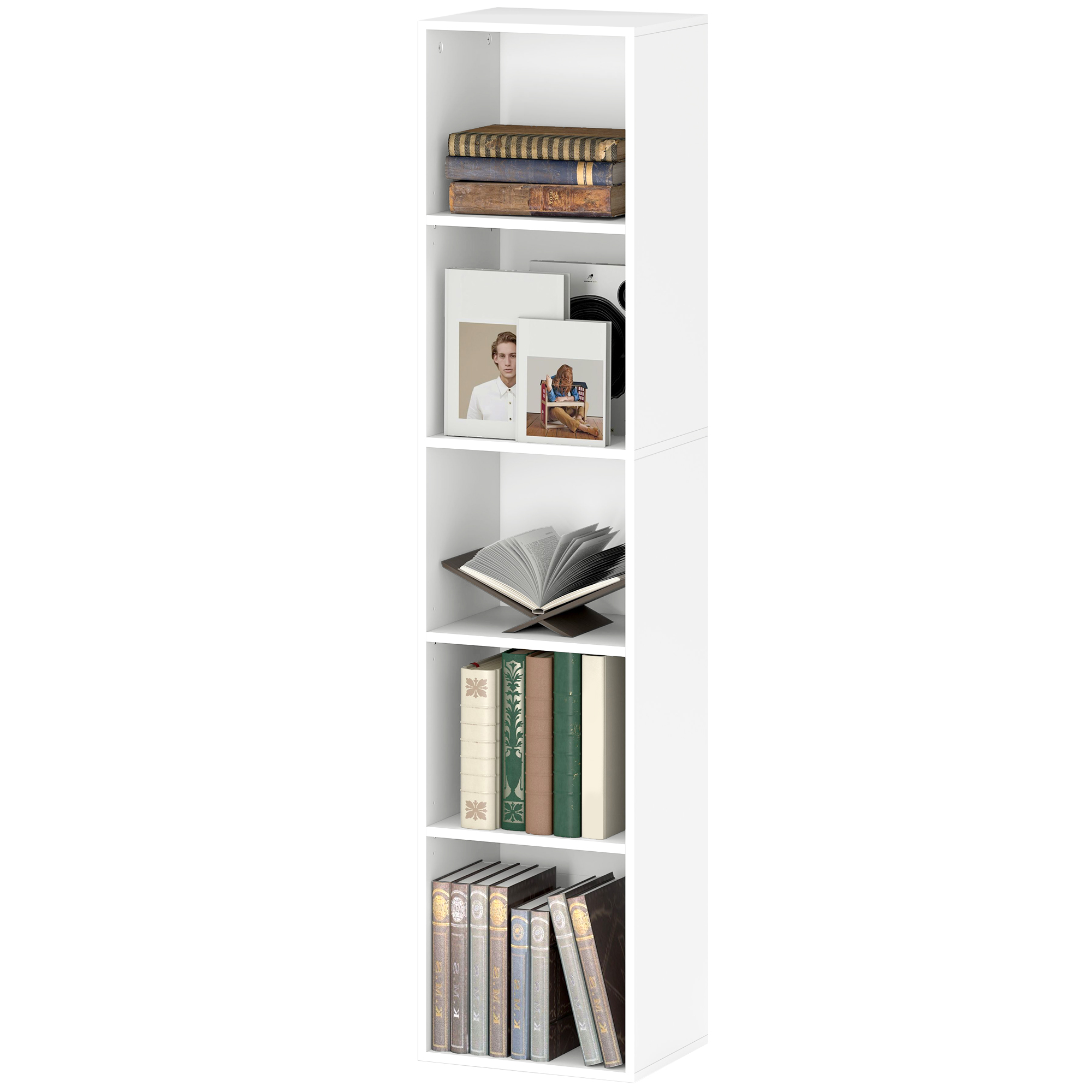 HOMCOM Bücherregal, Standregal mit 5 Ebenen, Aufbewahrungsregal mit Verstel günstig online kaufen
