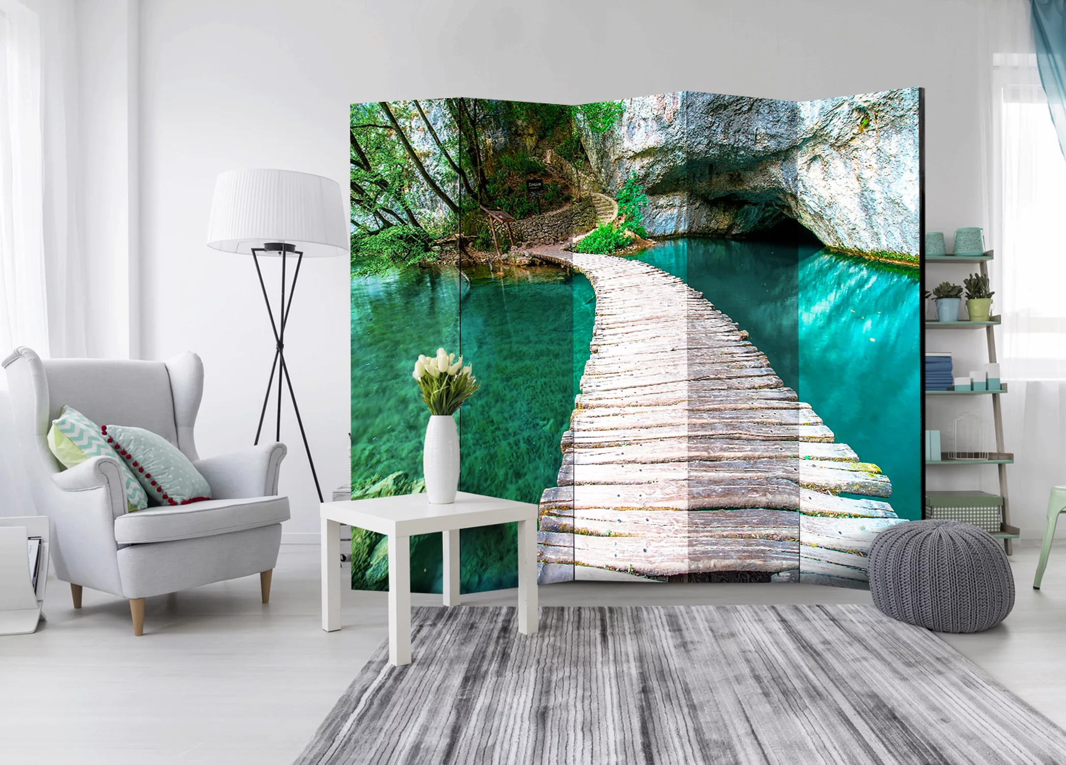 5-teiliges Paravent - Emerald Lake Ii [room Dividers] günstig online kaufen