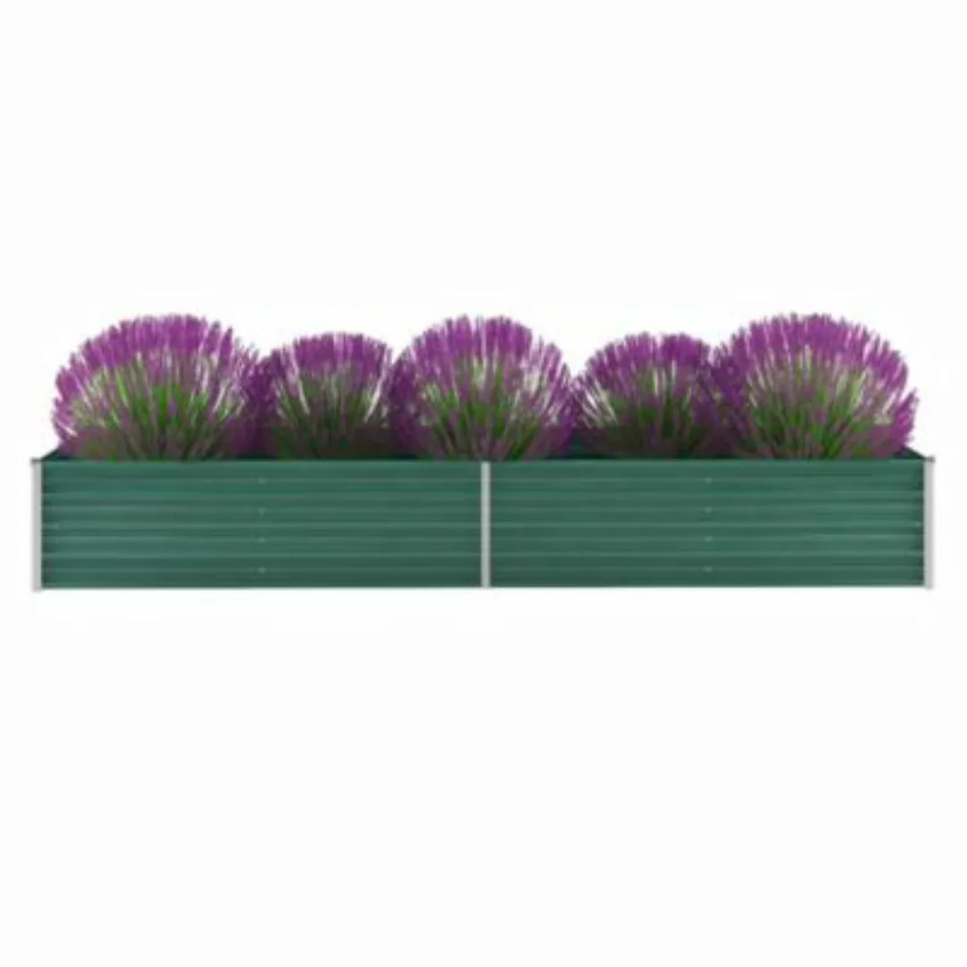 vidaXL Garten-Hochbeet Verzinkter Stahl 320x80x45 cm Grün Hochbeet braun günstig online kaufen
