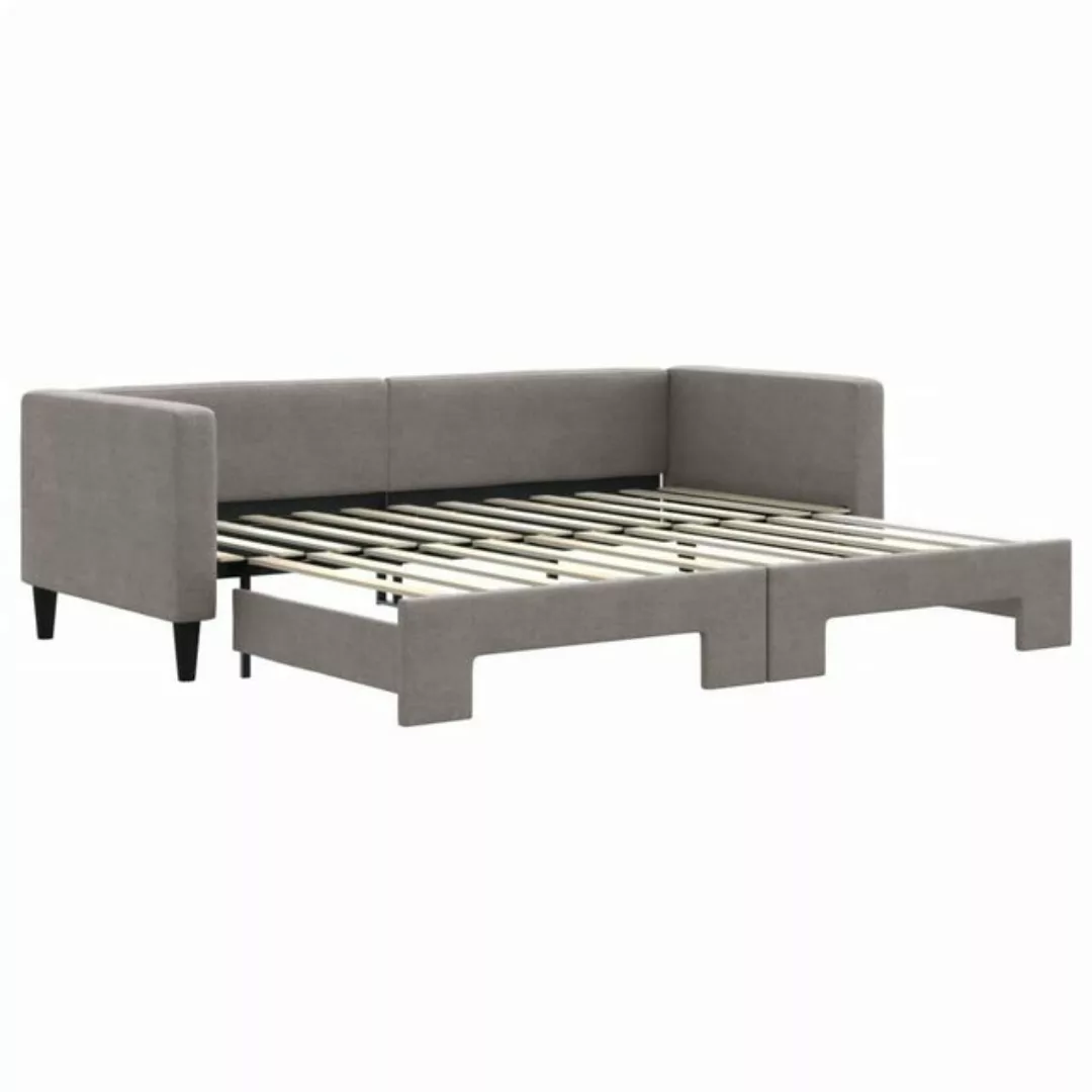 vidaXL Bett Tagesbett Ausziehbar Taupe 80x200 cm Stoff günstig online kaufen