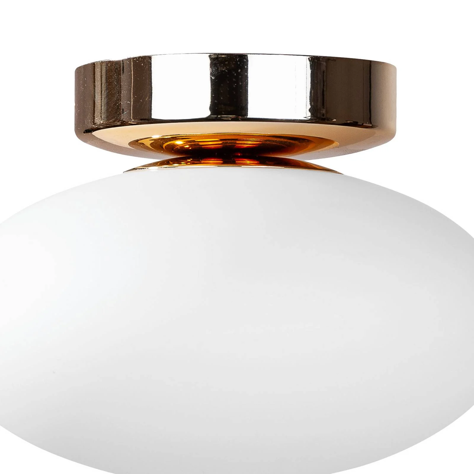 Deckenlampe Ufo, gold/weiß, Ø 18 cm, Glas, G9 günstig online kaufen
