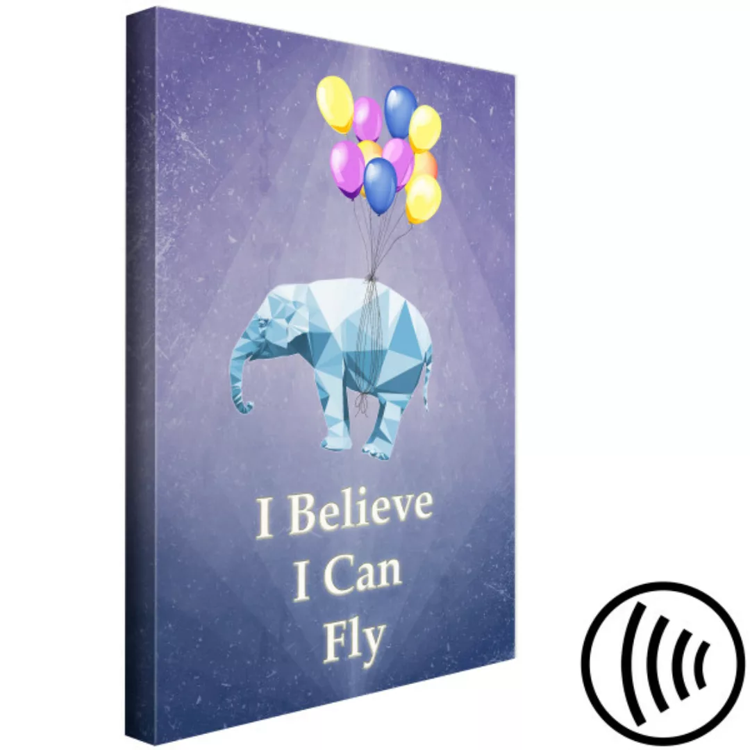 Bild auf Leinwand Flying Elephant (1 Part) Vertical XXL günstig online kaufen