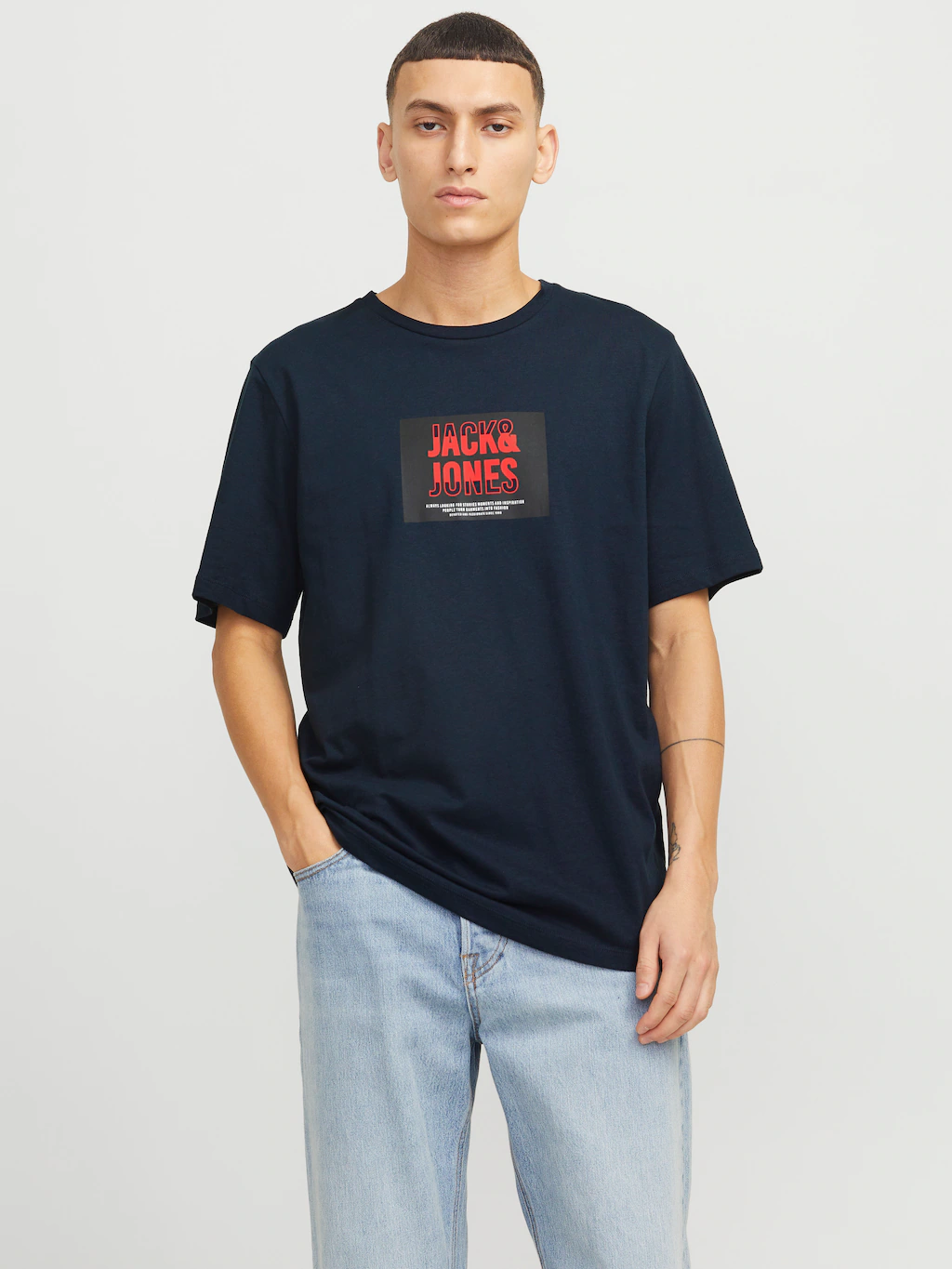 Jack & Jones Print-Shirt "JJHUDSON – Print-Shirt mit Rundhals und Loose Fit günstig online kaufen