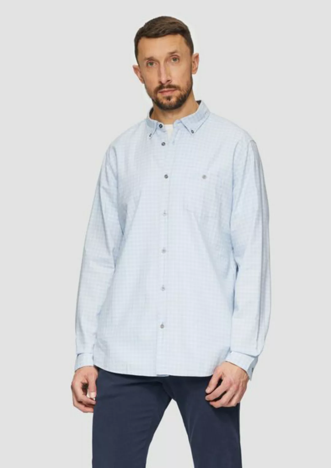 s.Oliver Langarmhemd Regular Fit: Kariertes Hemd mit Button-Down-Kragen Art günstig online kaufen