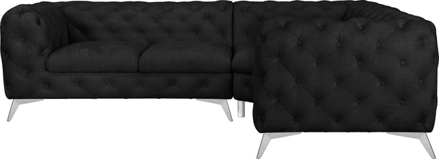 Leonique Chesterfield-Sofa "Ecksofa GLYNIS L-Form mit Wellenunterfederung, günstig online kaufen