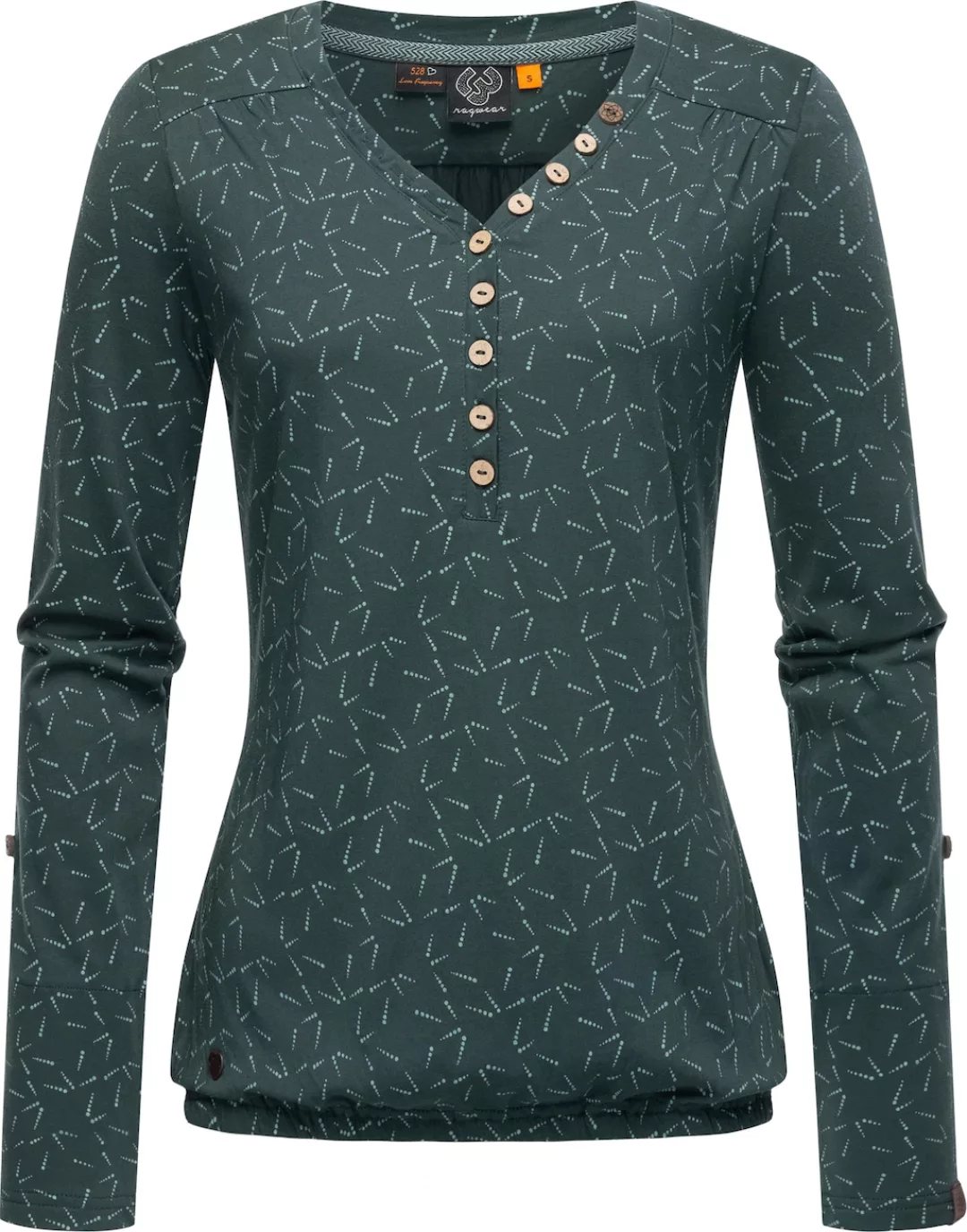 Ragwear Langarmshirt "Pinchi Dots", Stylisches Damen Longsleeve mit Knöpfen günstig online kaufen
