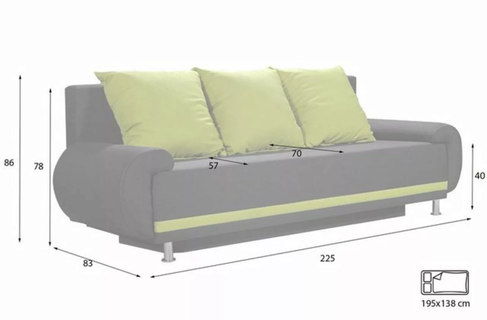 Fun Möbel Polstergarnitur Sofaset Designersofa MIKA 3-1-1 in Stoff, (inkl. günstig online kaufen