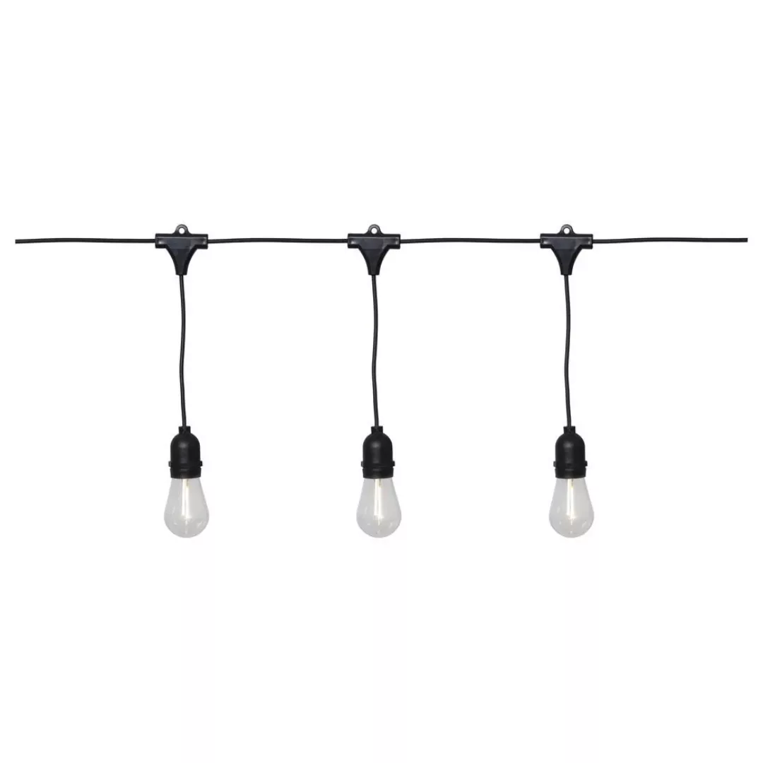 LED Party-Kette String Light in Schwarz 10-flammig IP44 günstig online kaufen