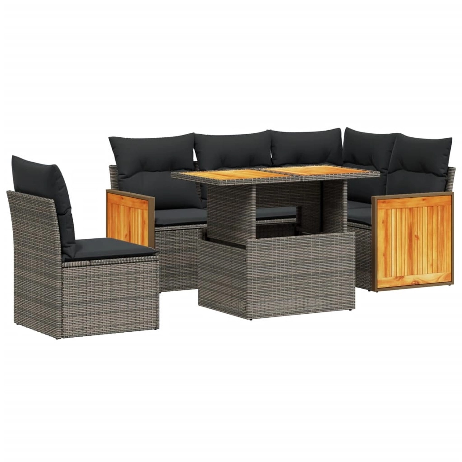 vidaXL 6-Tlg Garten-Sofagarnitur mit Kissen Beige Poly Rattan 3273965 günstig online kaufen