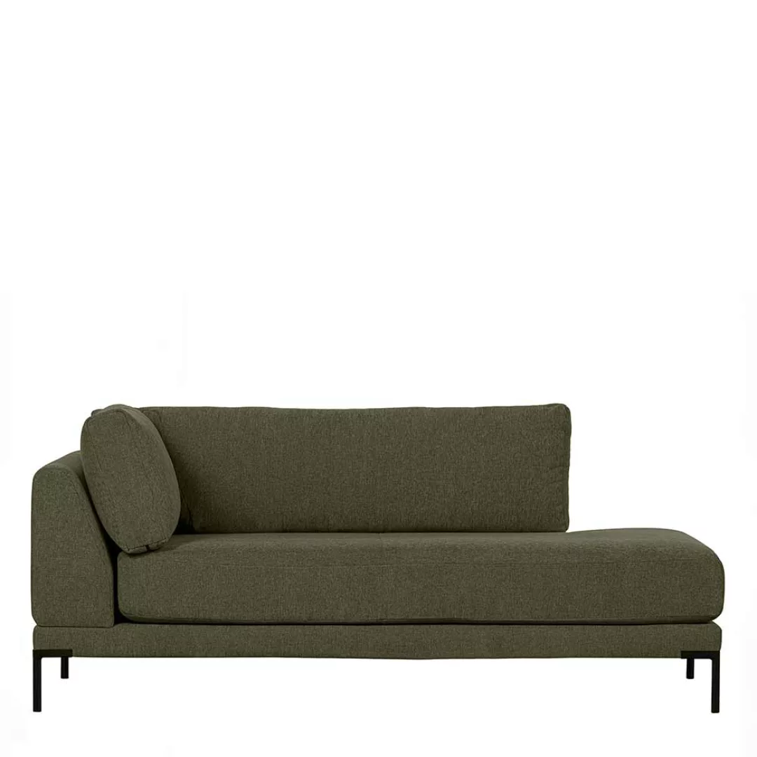 Recamiere Modul Sofa links in Dunkelgrün Vierfußgestell aus Metall günstig online kaufen