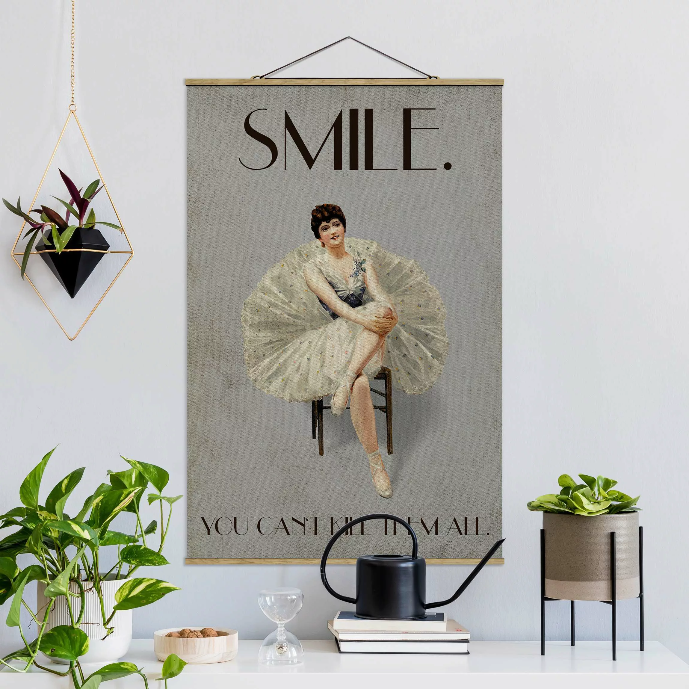 Stoffbild mit Posterleisten Smile, you can't kill them all günstig online kaufen