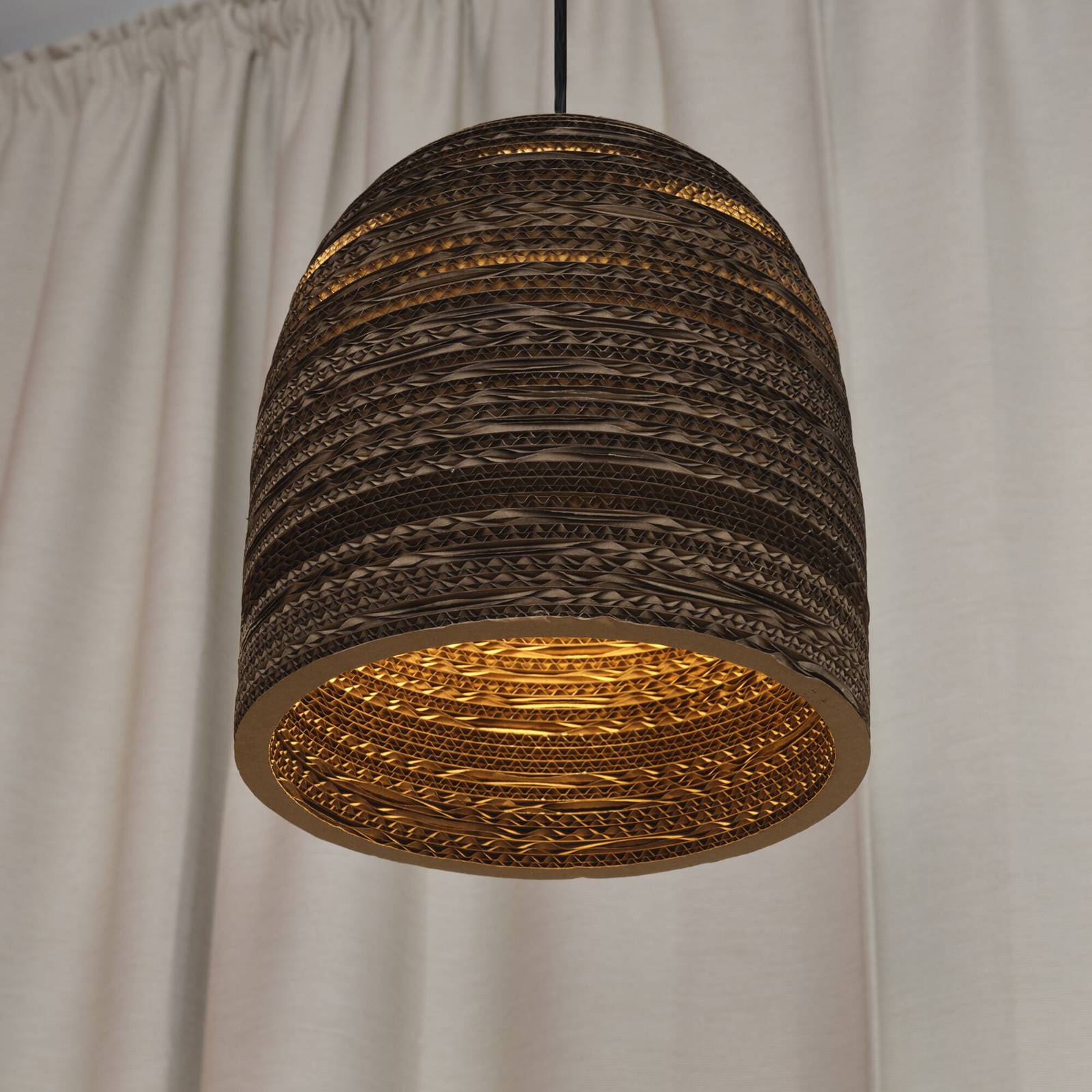 OSRAM Hängeleuchte BALL BELL, braun, Ø 26 cm, Wellpappe, E27 günstig online kaufen