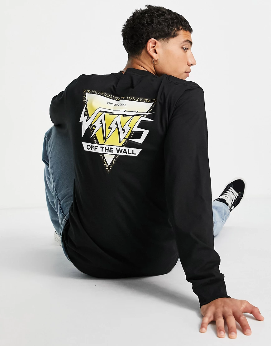 Vans – Lightning Triangle – Langärmliges Shirt in Schwarz mit dreieckigem R günstig online kaufen