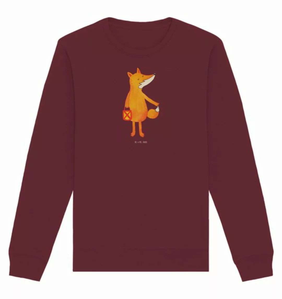 Mr. & Mrs. Panda Longpullover Größe XL Fuchs Laterne - Burgundy - Geschenk, günstig online kaufen