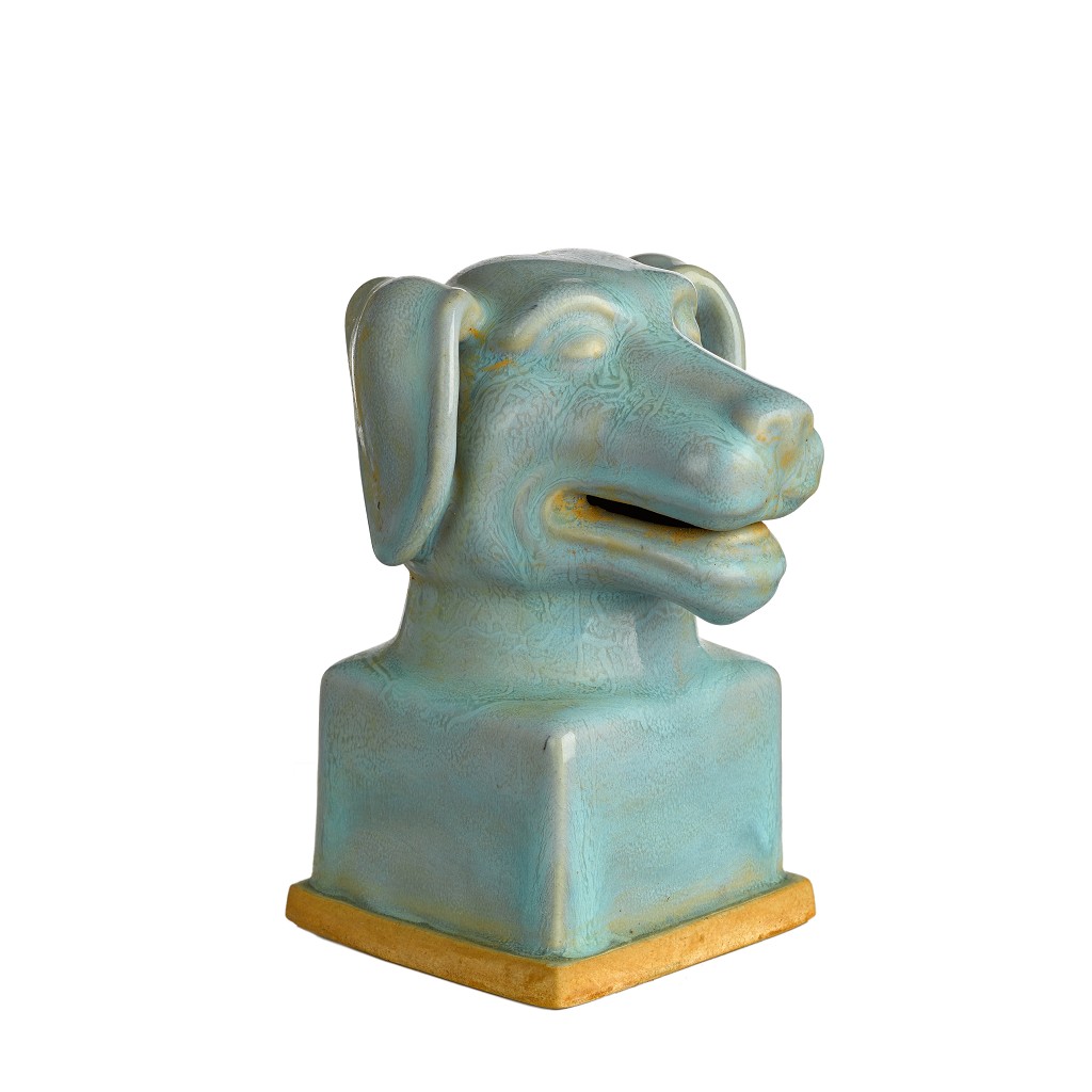 Dekokopf Tier blau  H.24 cm Hund günstig online kaufen