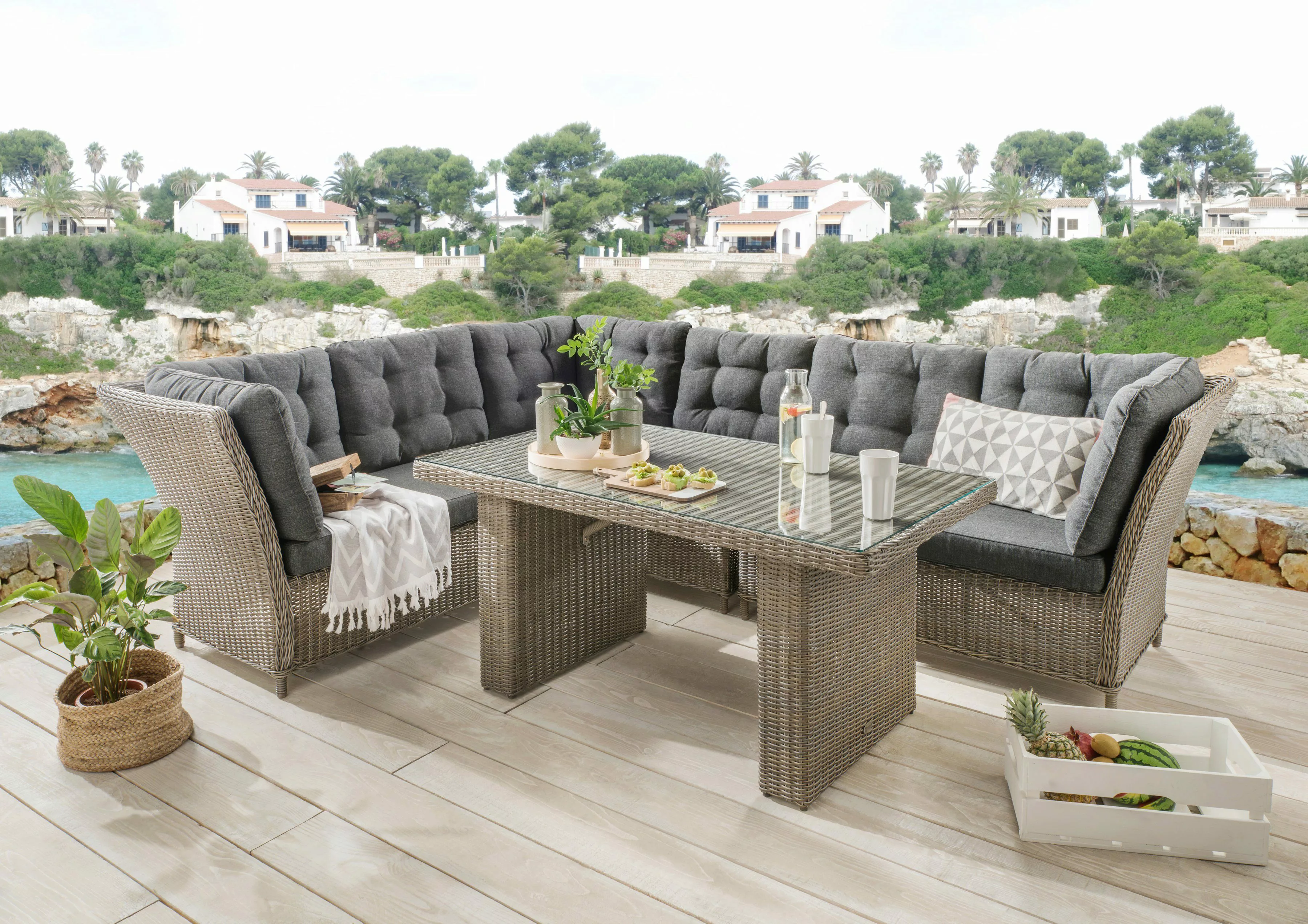 Destiny Garten-Essgruppe PALMA, (19-tlg., 2x Schenkel, günstig online kaufen
