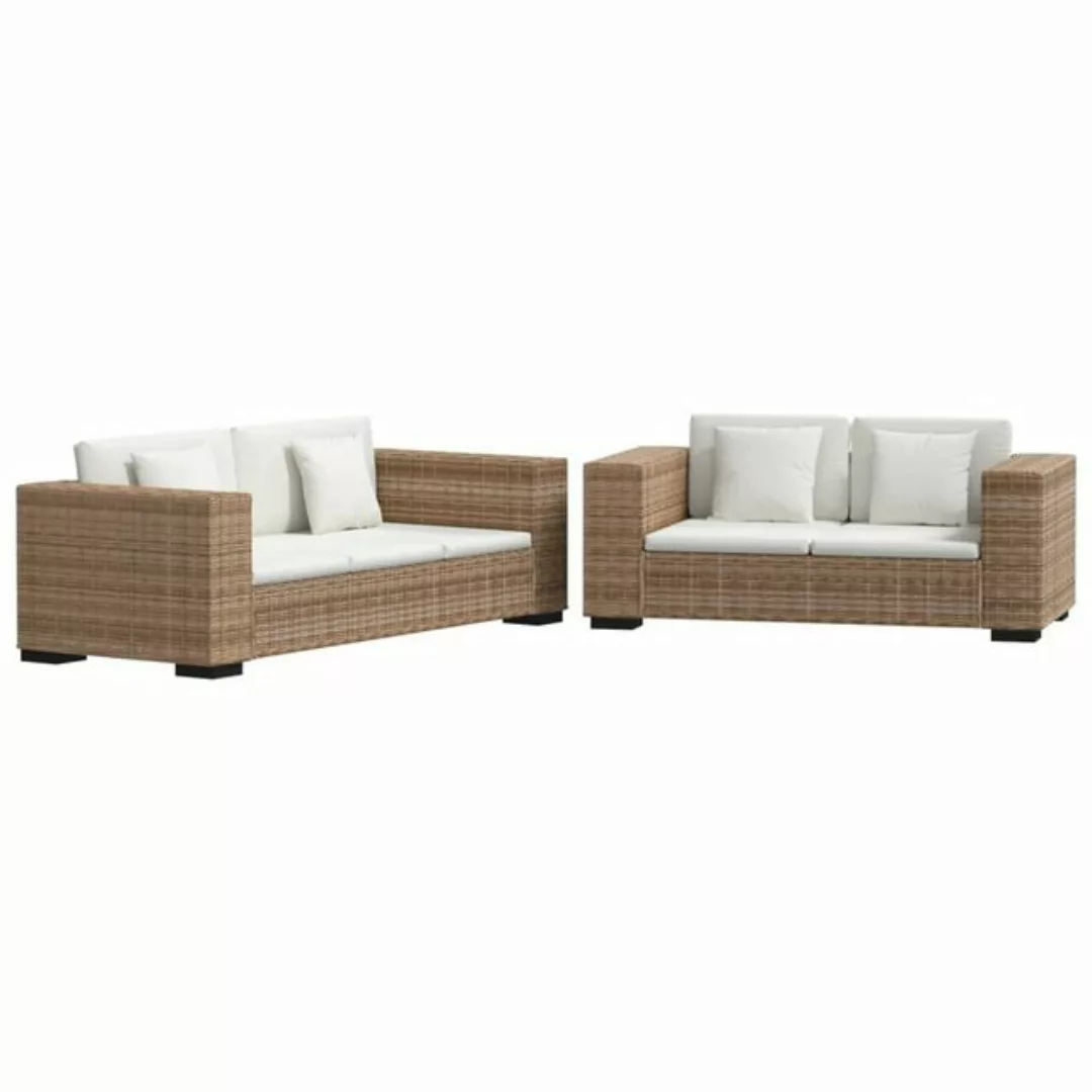 vidaXL Sofa Sofa-Set 2-Sitzer und 3-Sitzer Echtes Rattan günstig online kaufen