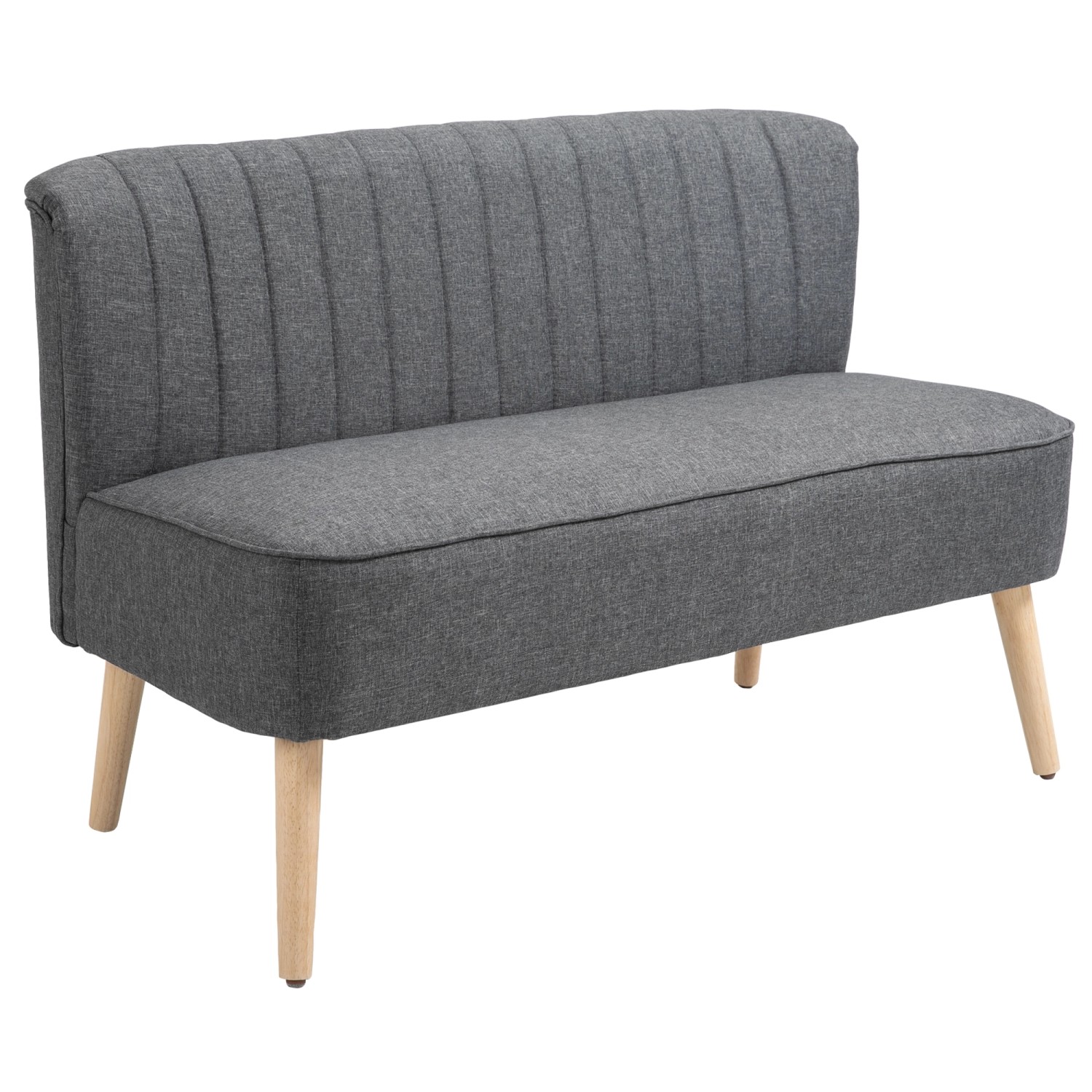 HOMCOM 2-Sitzer Stoffsofa mit Gepolsterter Rückenlehne günstig online kaufen