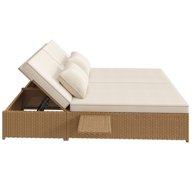 KLAM HOME Sofa Gartenliege Outdoor Gartenliege Doppelbett,Verstellbare Rück günstig online kaufen