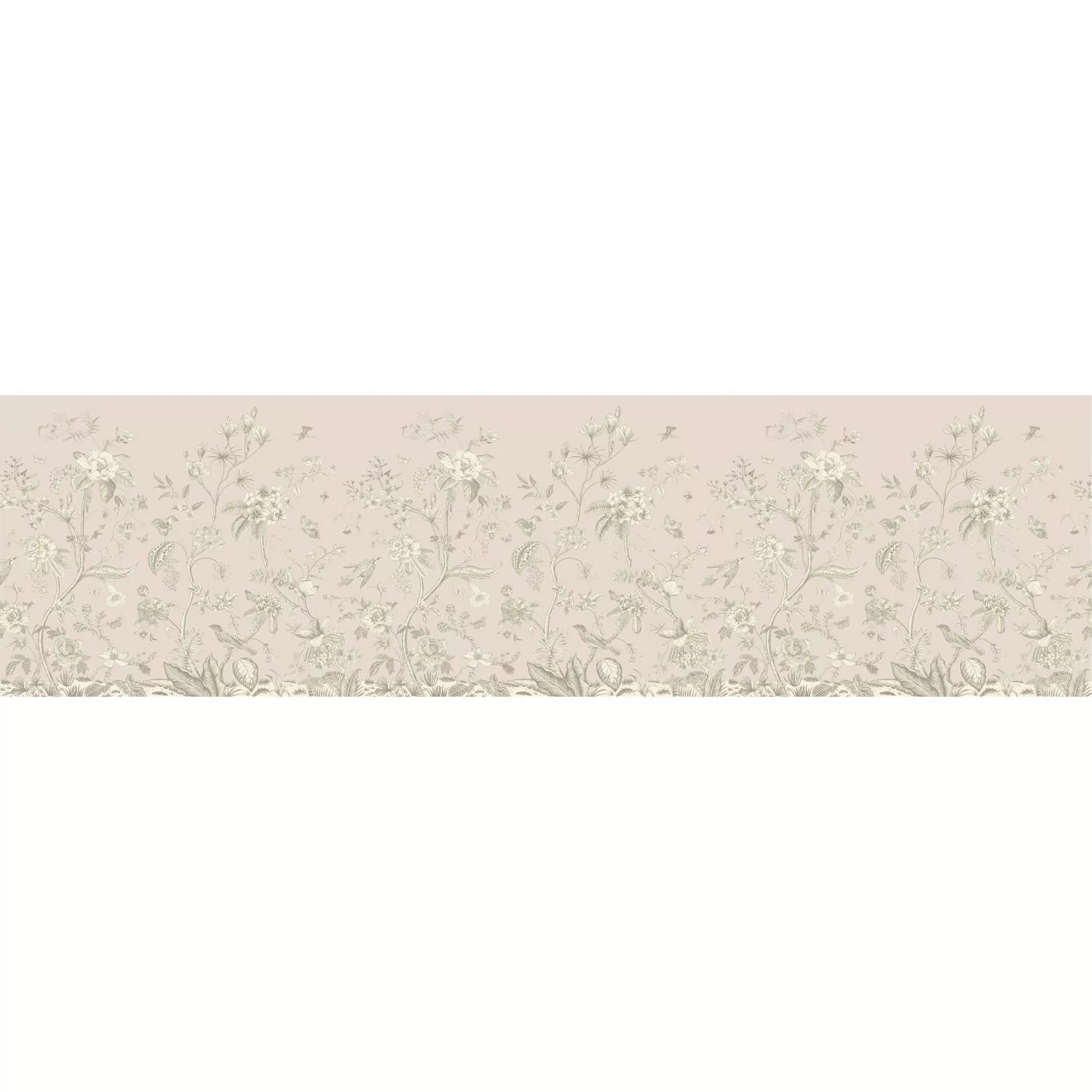 Sanders & Sanders Selbstklebende Tapetenbordüre Blumenmuster Beige 13.8 x 5 günstig online kaufen